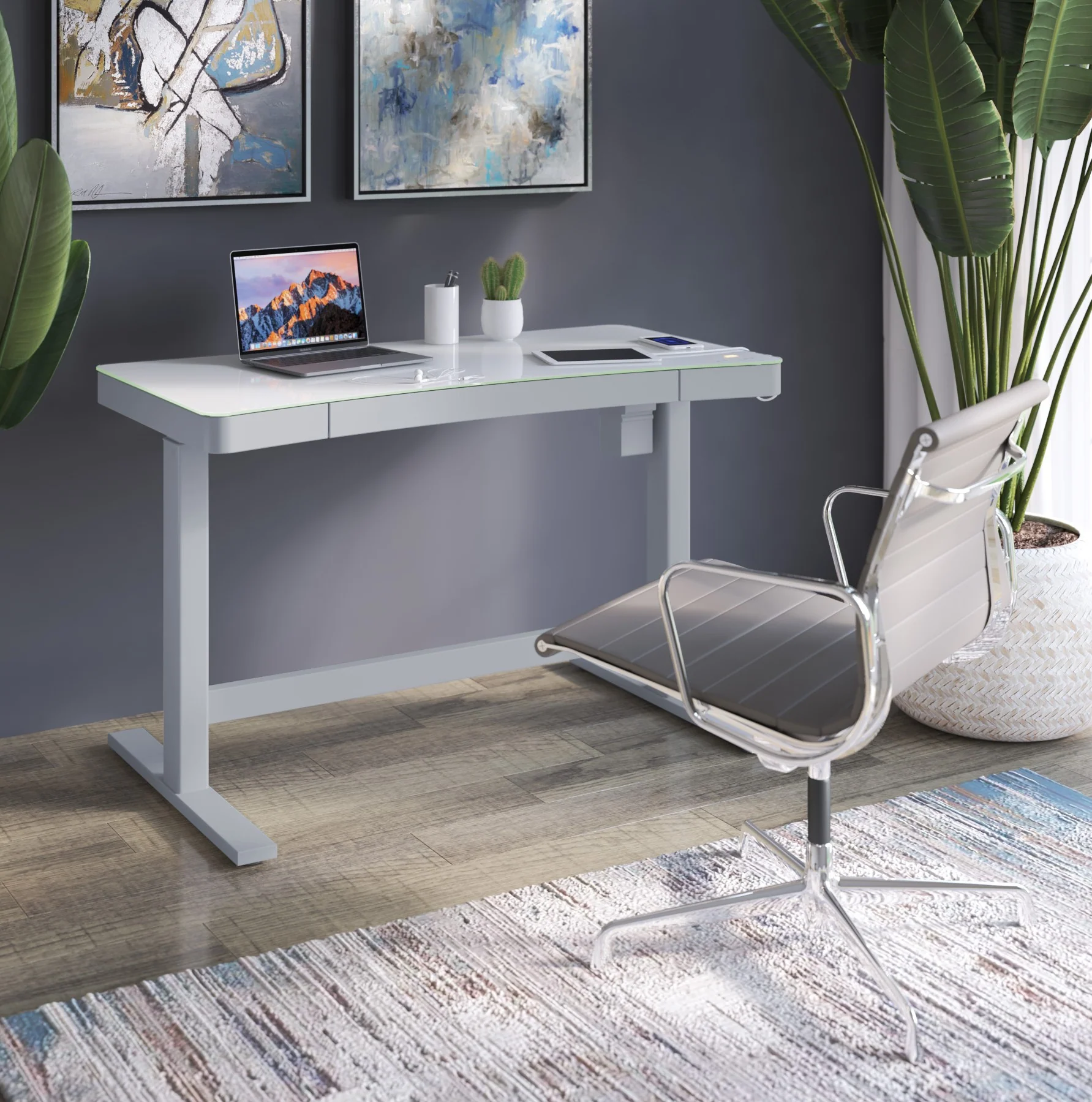 Ashford™ Adjustable Height Sit‑Stand Desk with USB Ports and Storage - Image 18