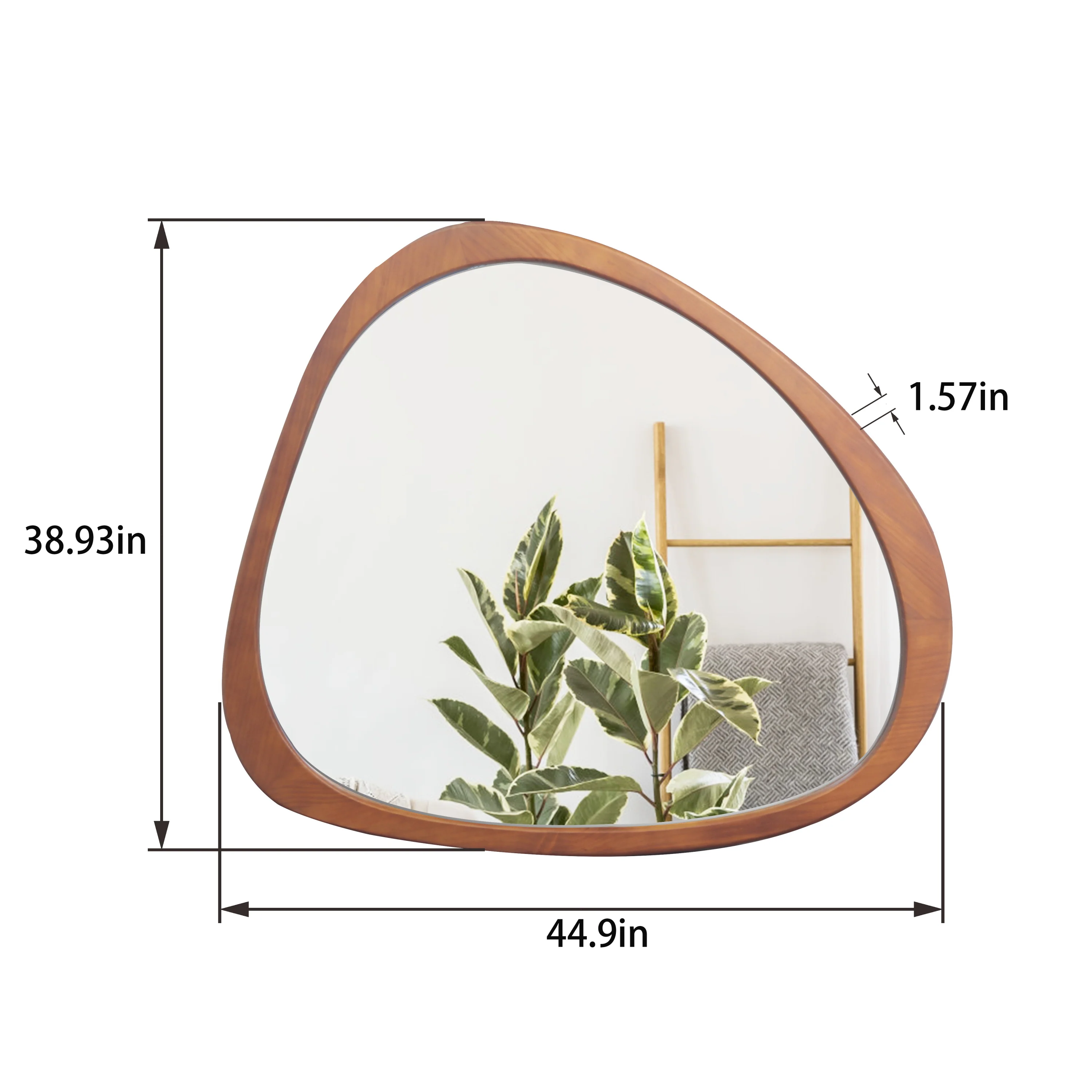 Walker Edison | Asymmetrical Wooden 45" Wall Mirror - Image 11