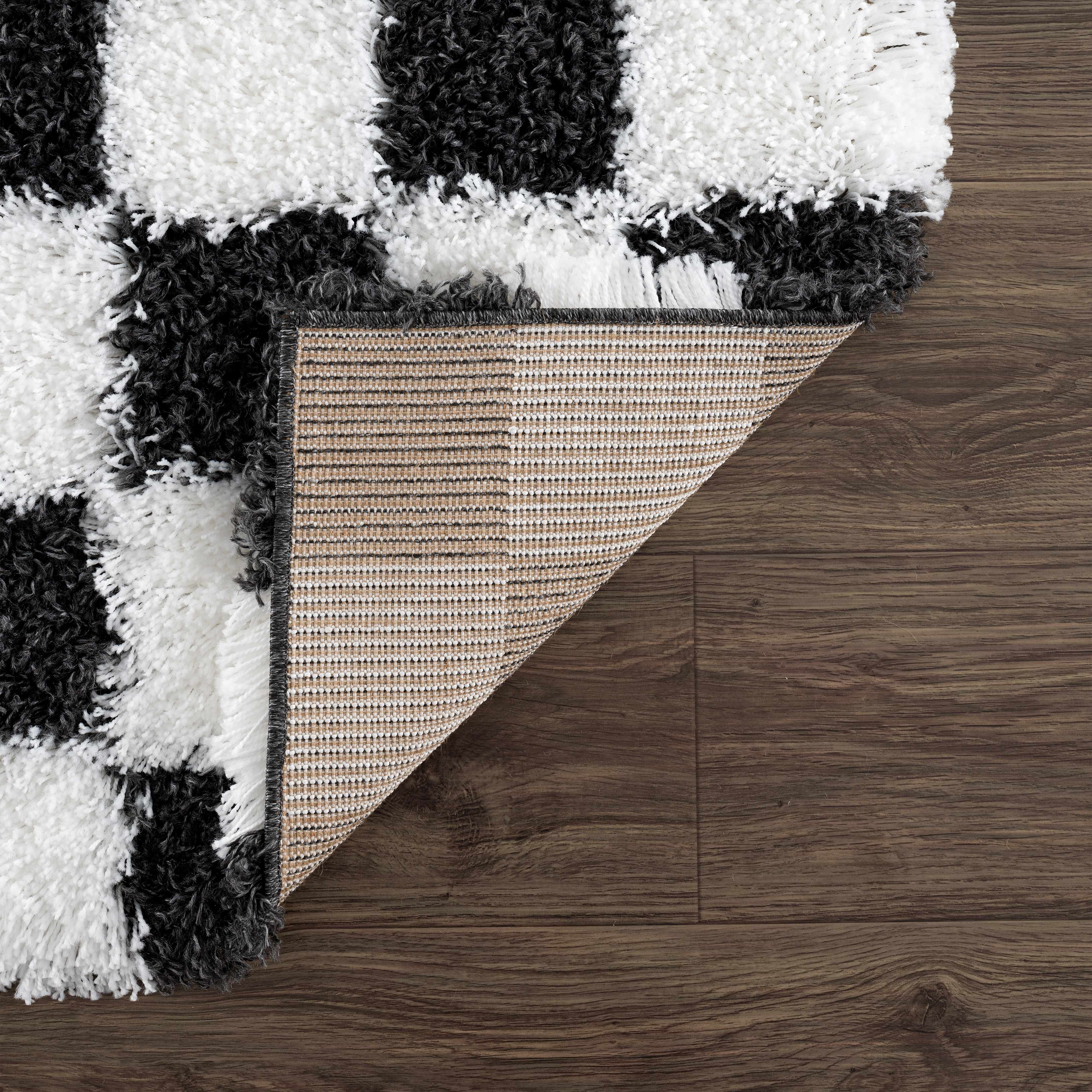Boutique Rugs - Atira Black & White Checkered Area Rug - Image 9