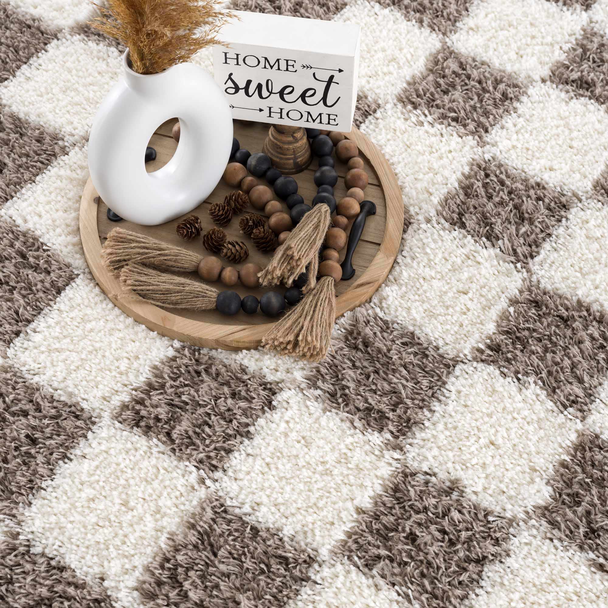 Boutique Rugs - Atira Brown Checkered Area Rug - Image 12