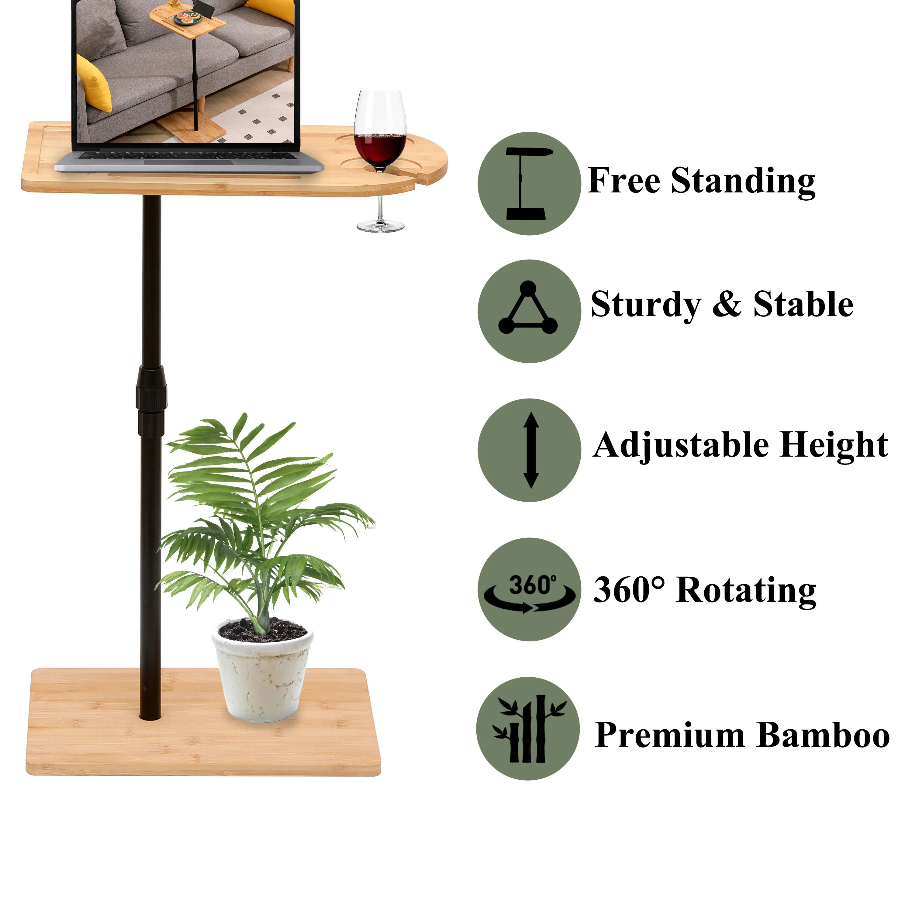 Walker Edison | Bamboo Sofa Table Tray - Image 5