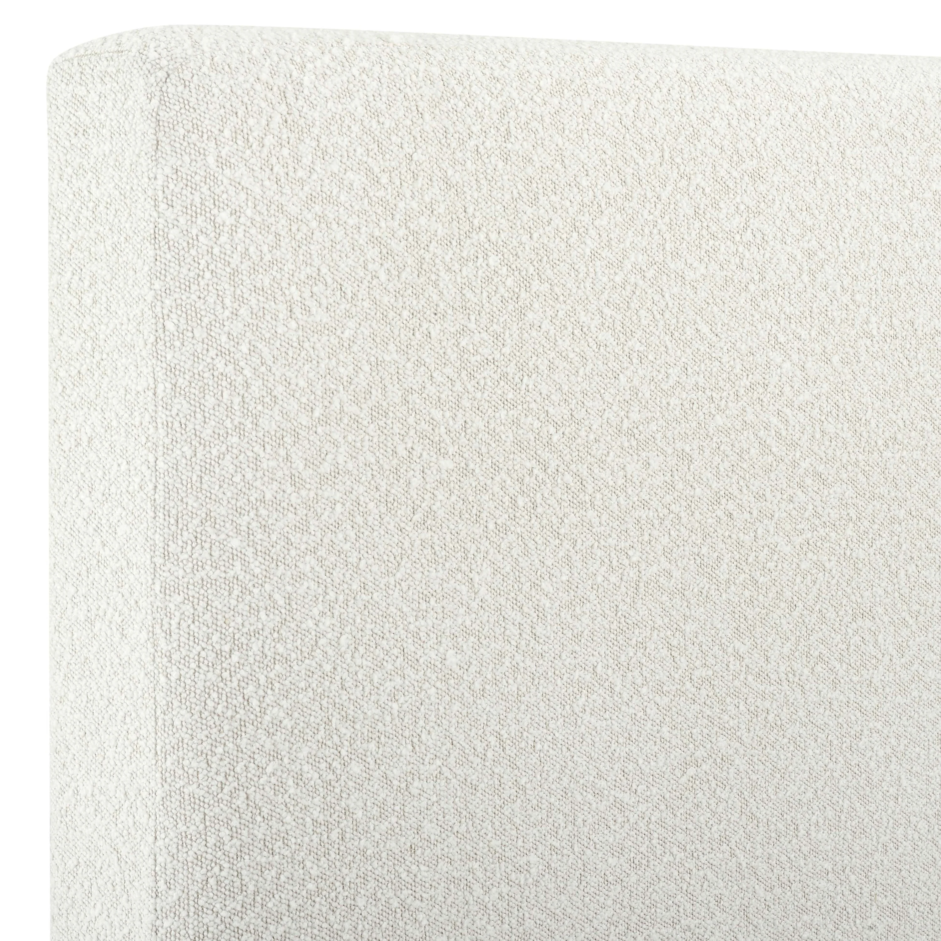 Walker Edison | King Size White Boucle Upholstered Platform Bed - Image 8