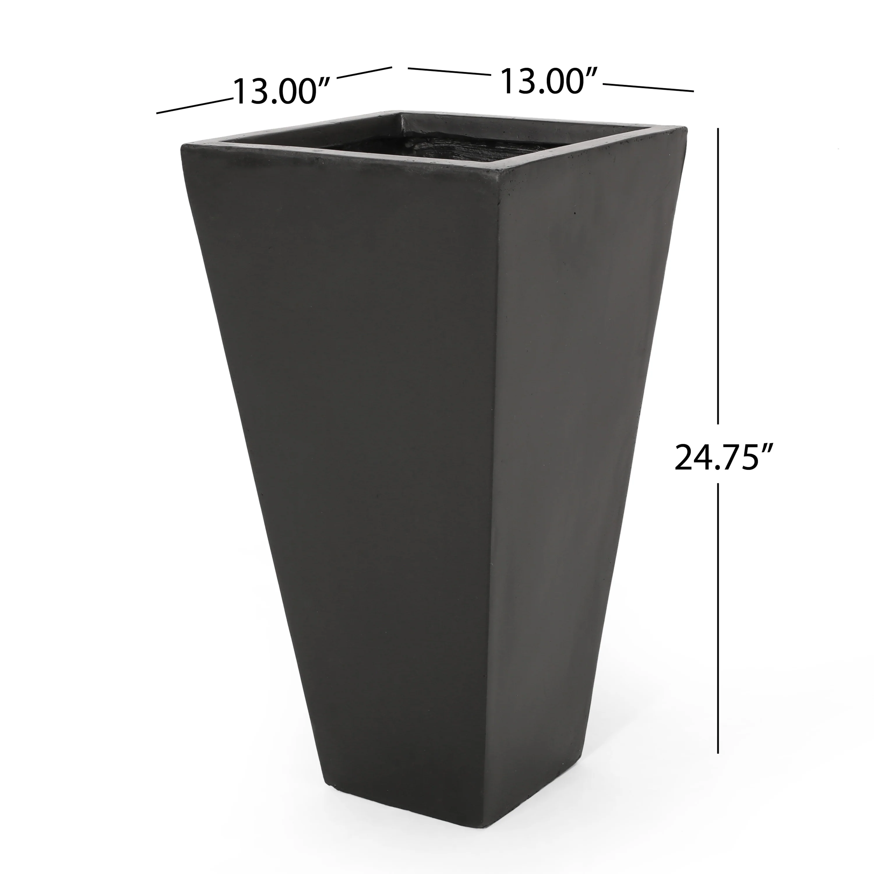 Walker Edison | Black Outdoor Modern Planter - Image 4