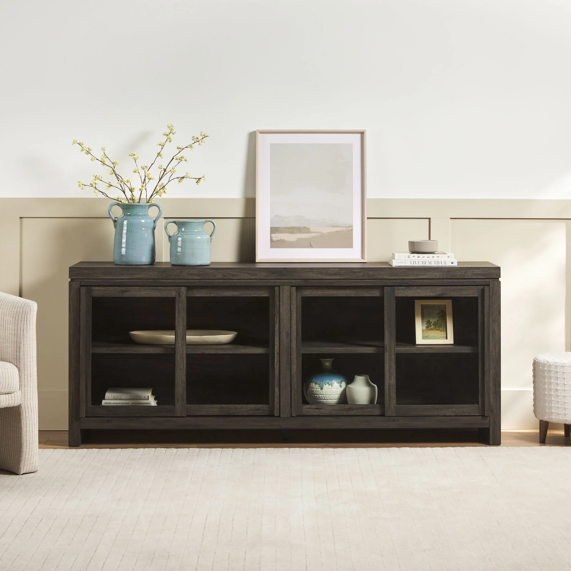 Booker Modern Glass Door TV Stand Sideboard - Image 20