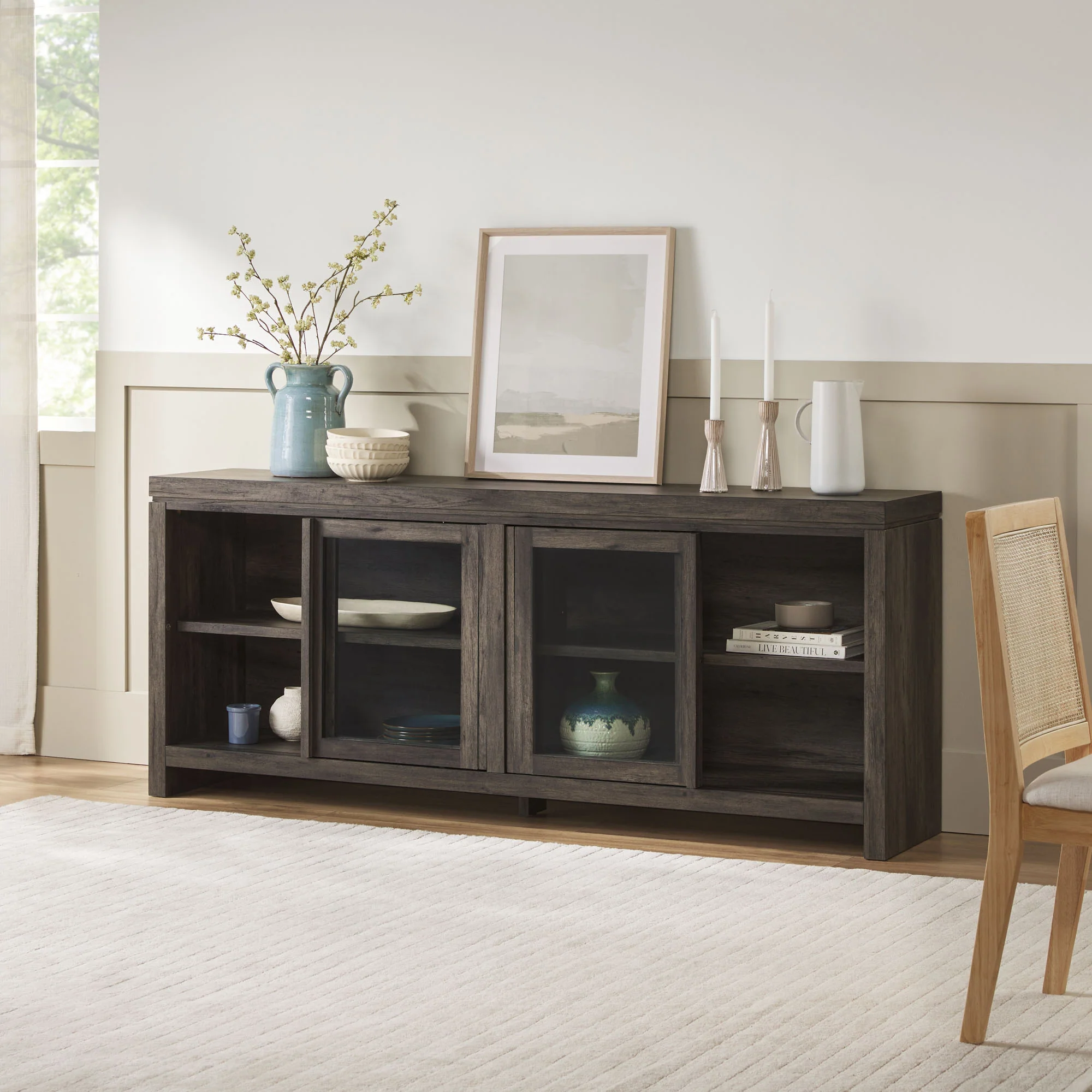 Booker Modern Glass Door TV Stand Sideboard - Image 21