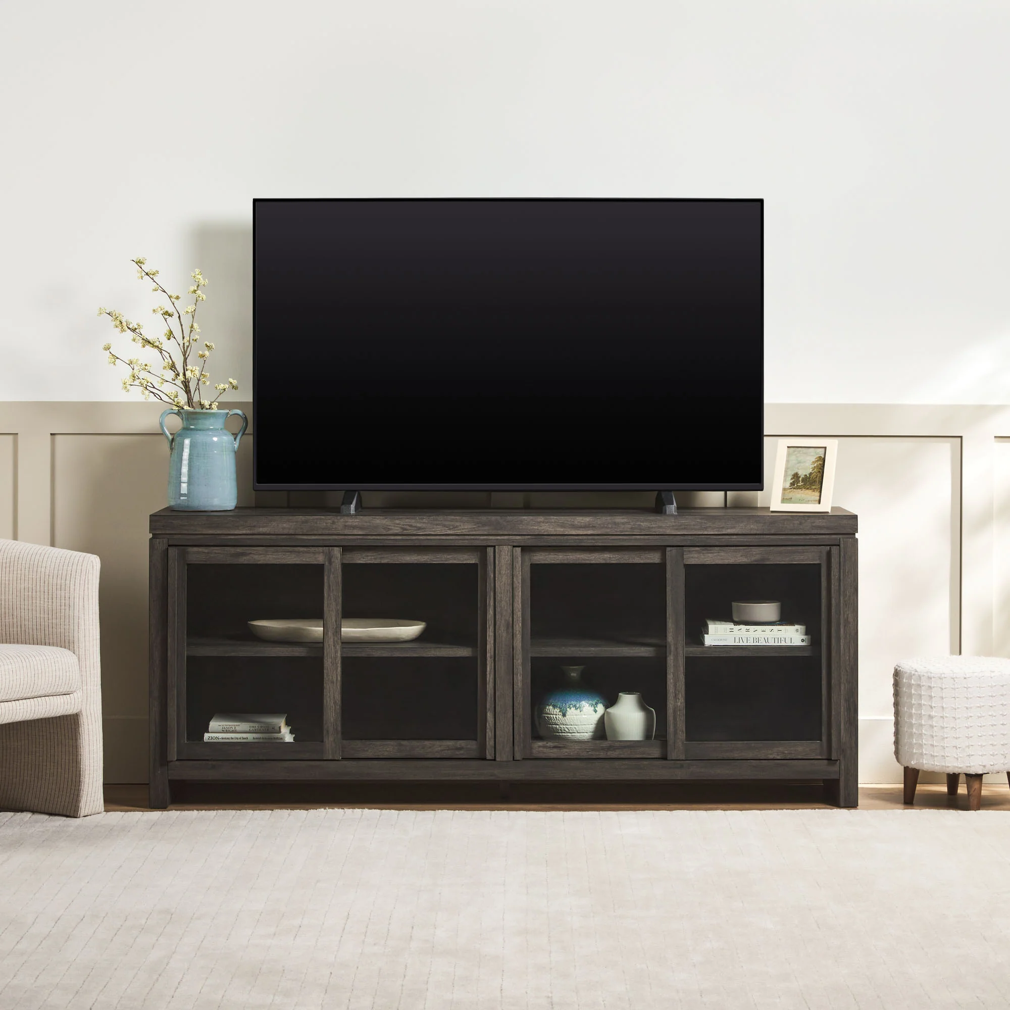 Booker Modern Glass Door TV Stand Sideboard - Image 22