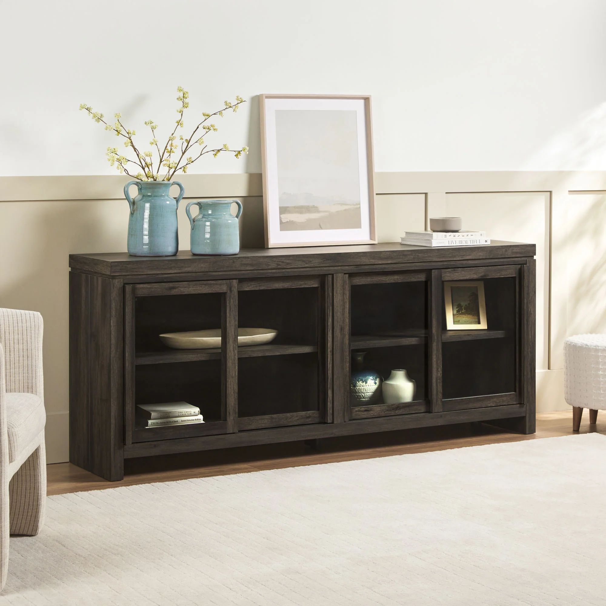 Booker Modern Glass Door TV Stand Sideboard - Image 23