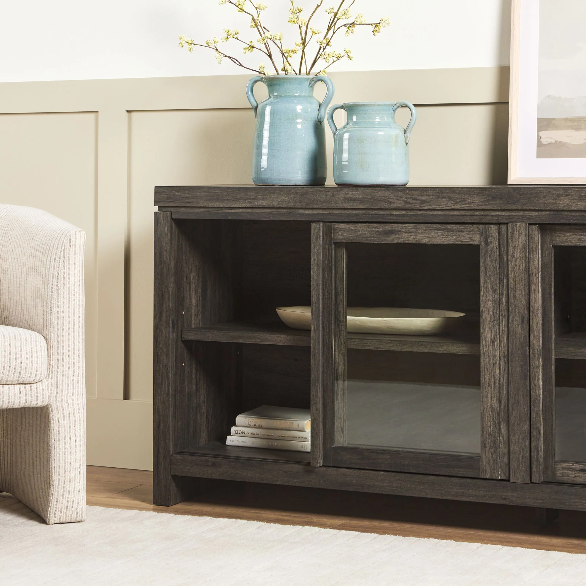 Booker Modern Glass Door TV Stand Sideboard - Image 26