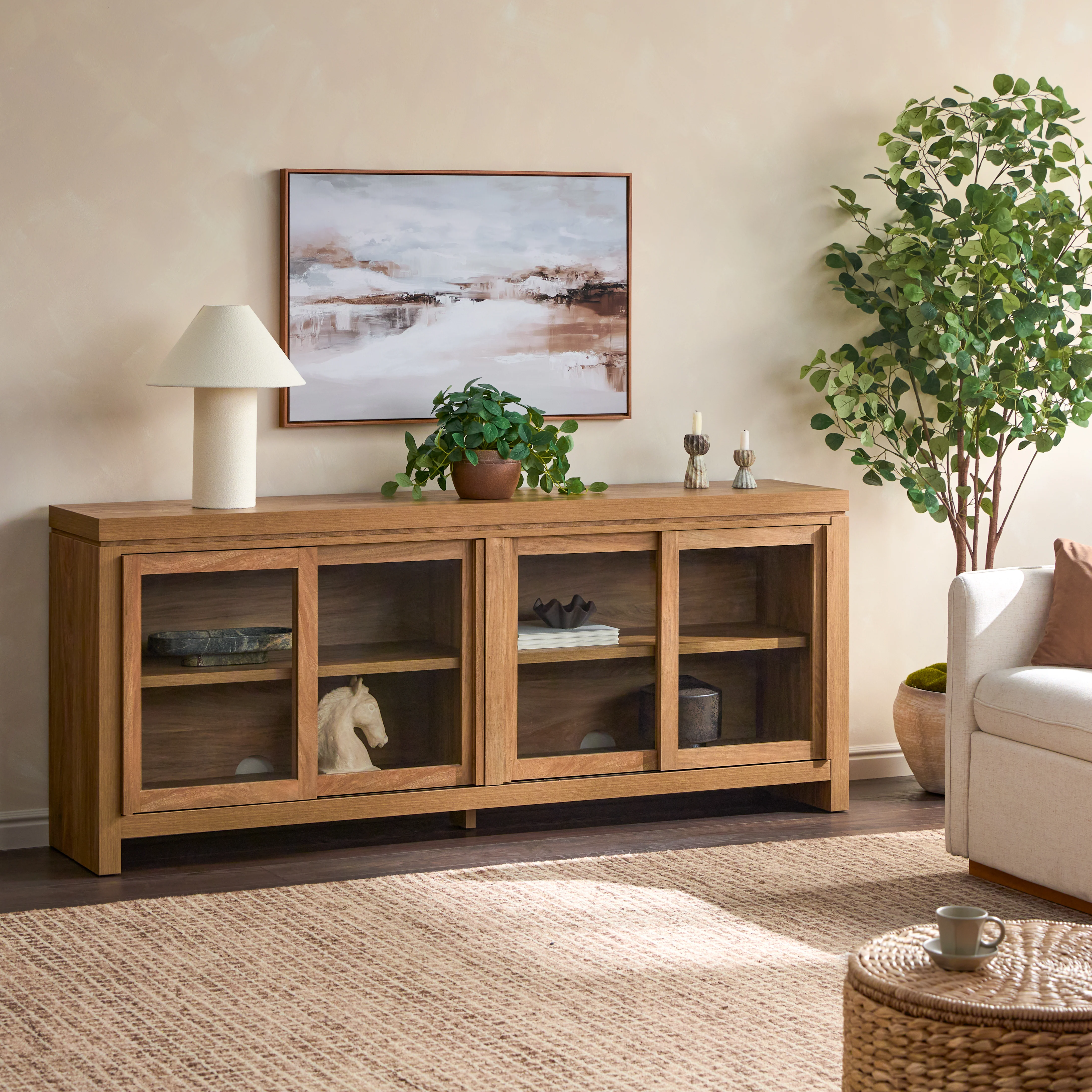 Booker Modern Glass Door TV Stand Sideboard - Image 3