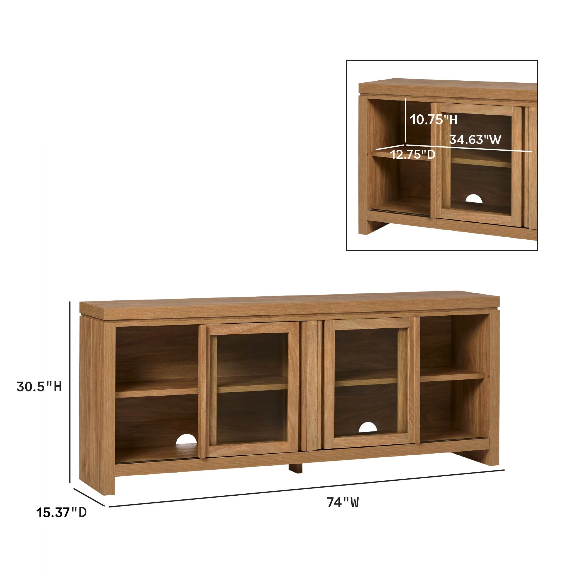 Booker Modern Glass Door TV Stand Sideboard - Image 5