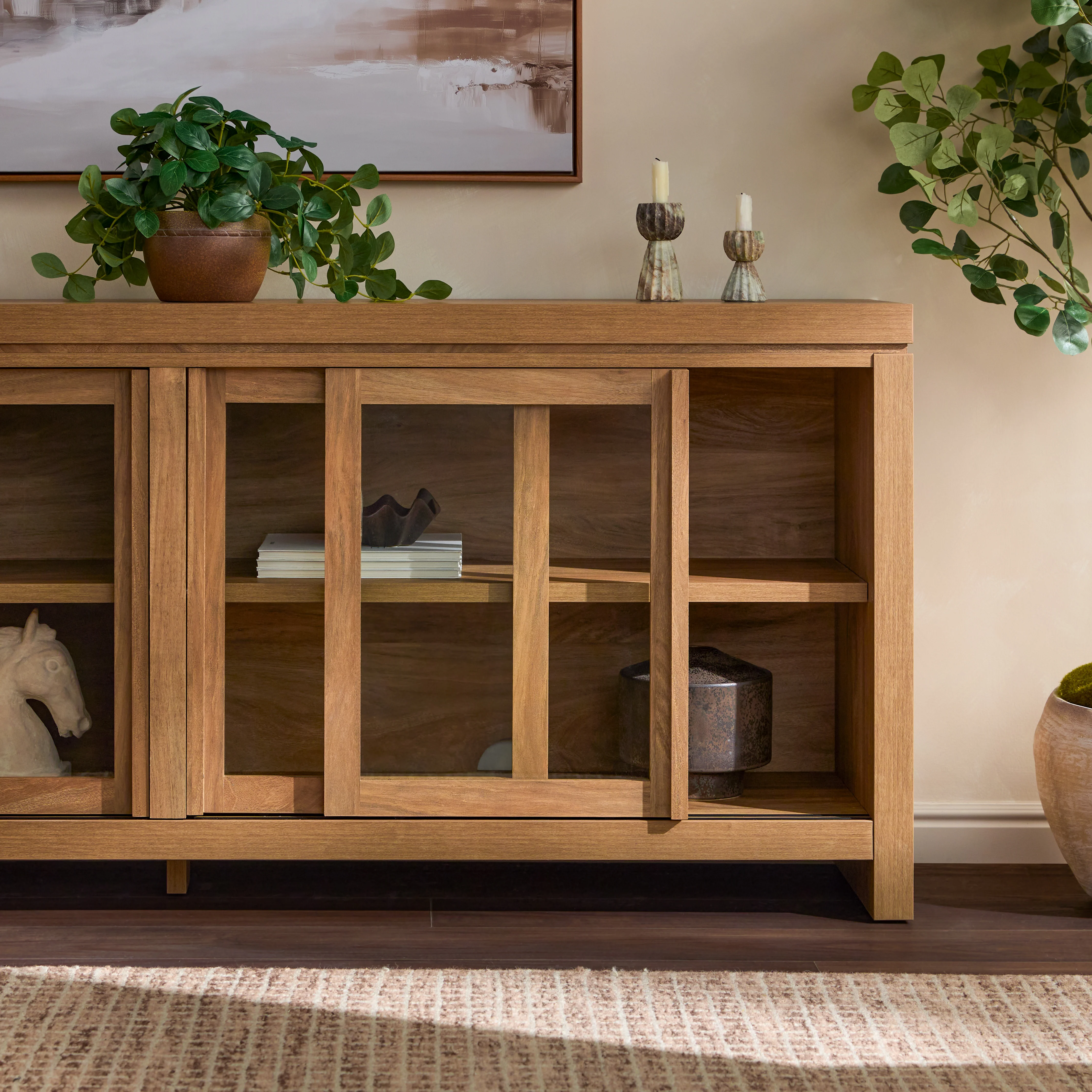 Booker Modern Glass Door TV Stand Sideboard - Image 6