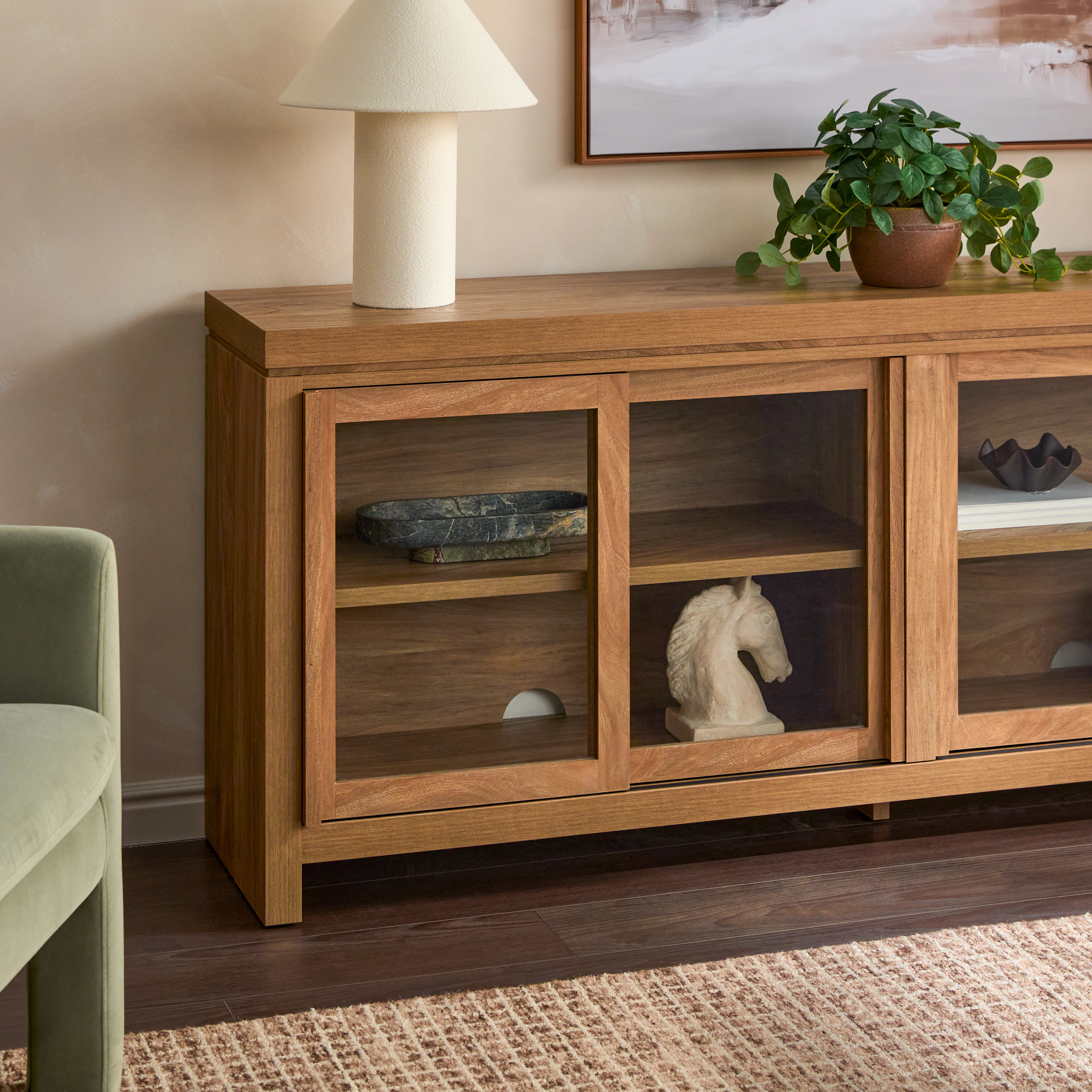 Booker Modern Glass Door TV Stand Sideboard - Image 8