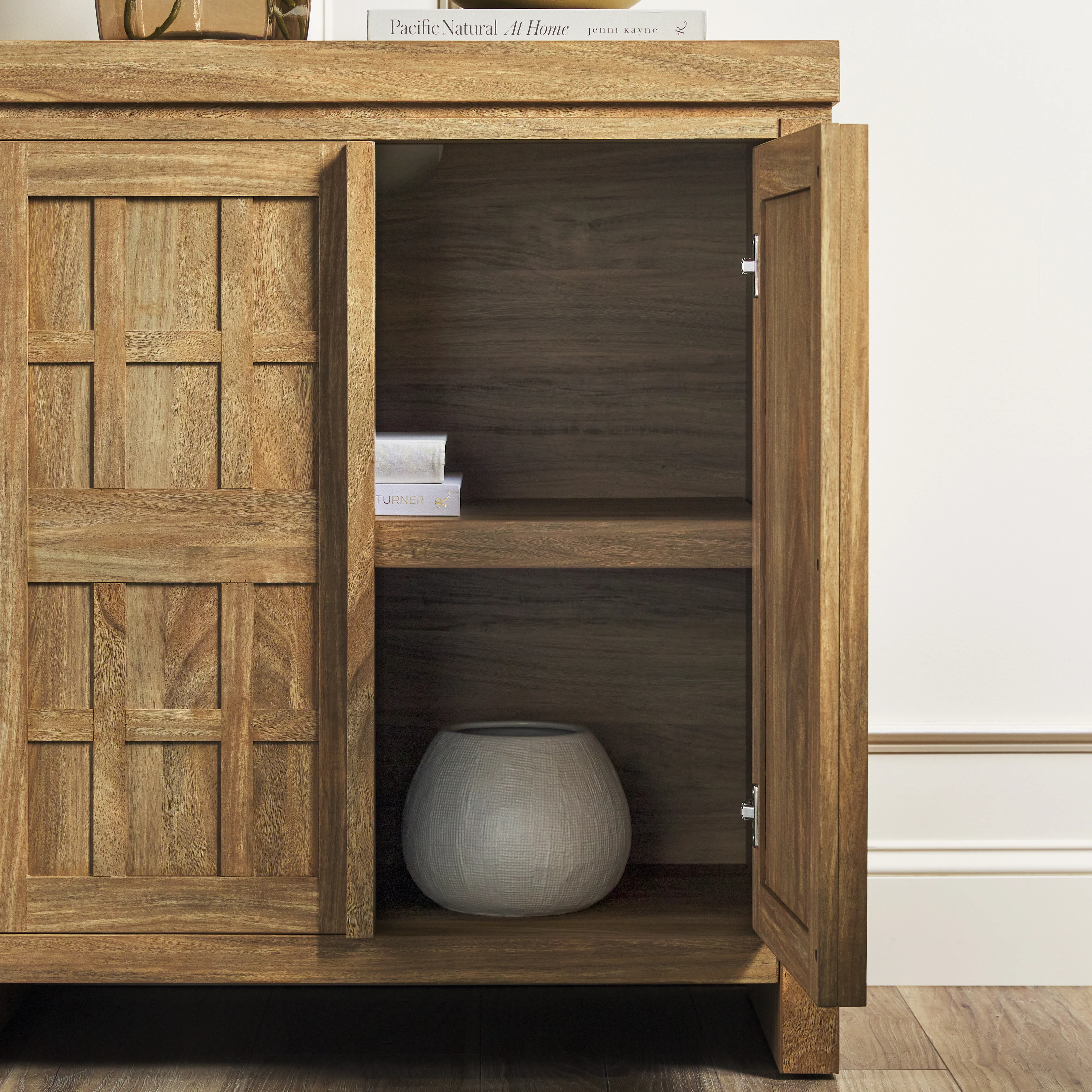 Booker Modern Windowpane Modular Storage Accent Cabinet - Image 10