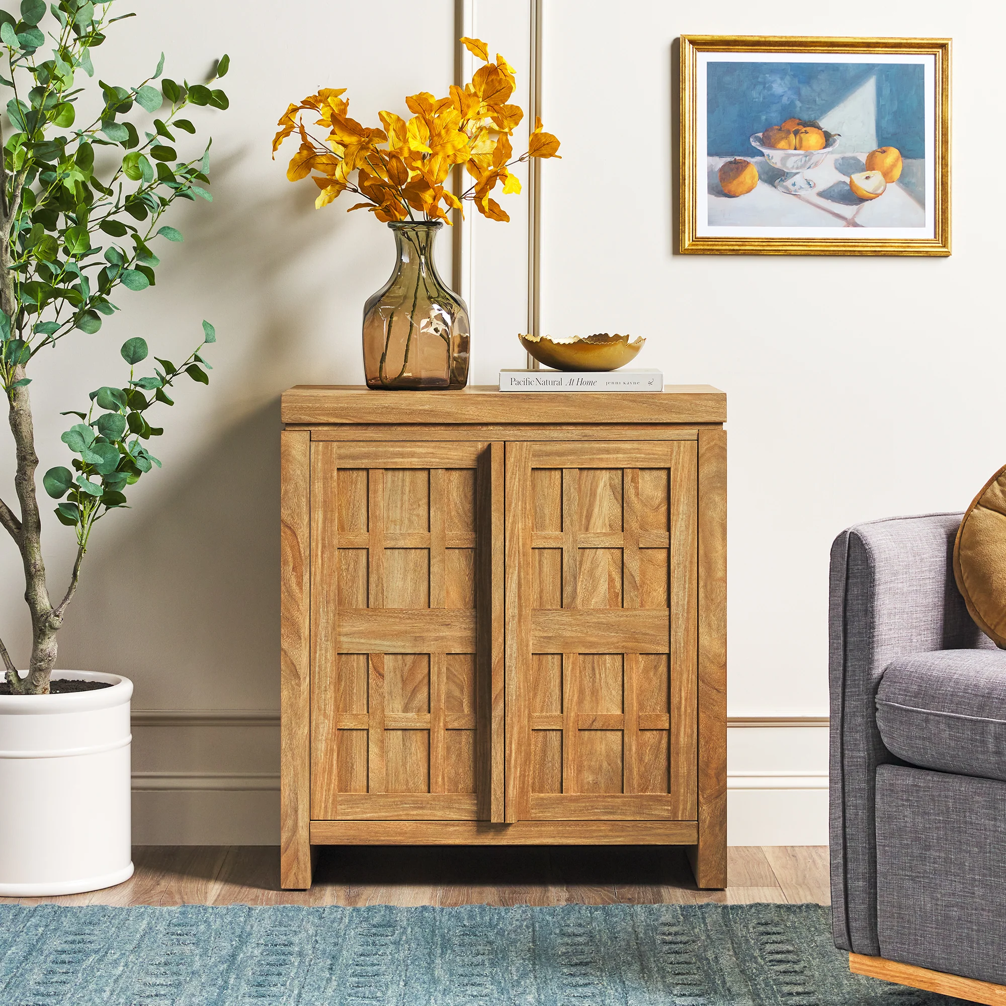 Booker Modern Windowpane Modular Storage Accent Cabinet - Image 4