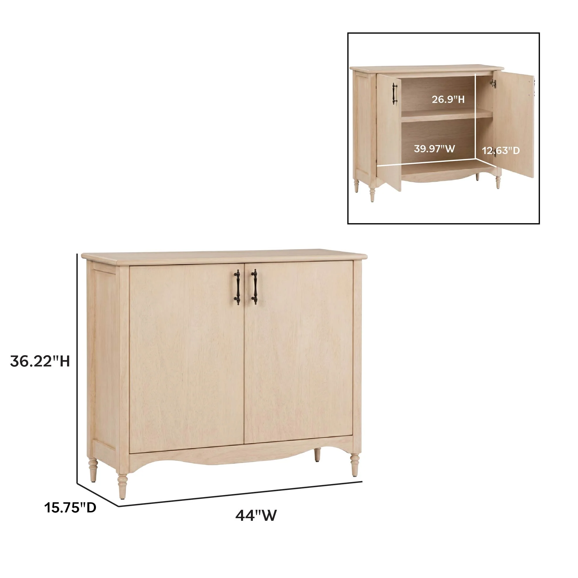 Brixton Traditional 44" Entryway Accent Cabinet - Image 14