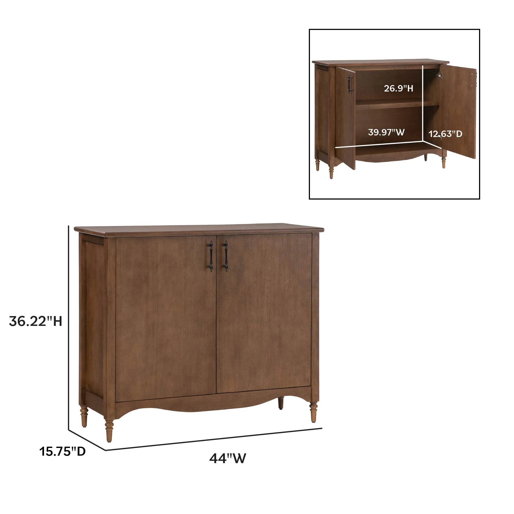 Brixton Traditional 44" Entryway Accent Cabinet - Image 6