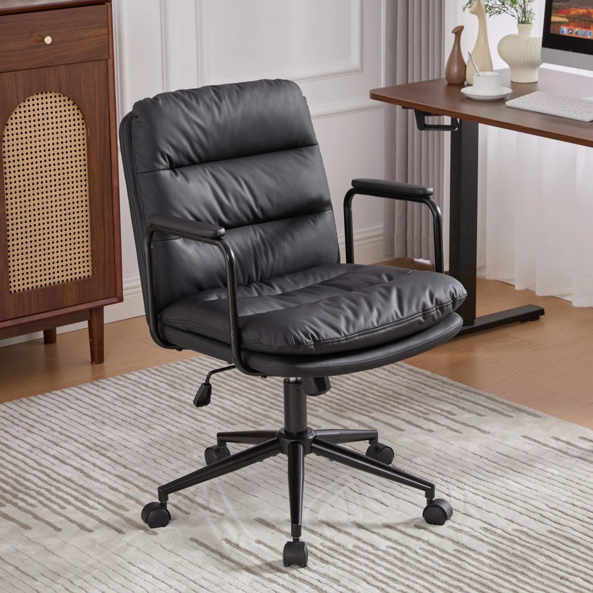 Walker Edison | Ergonomic Faux Leather Desk Rolling Swivel Chair - Image 8