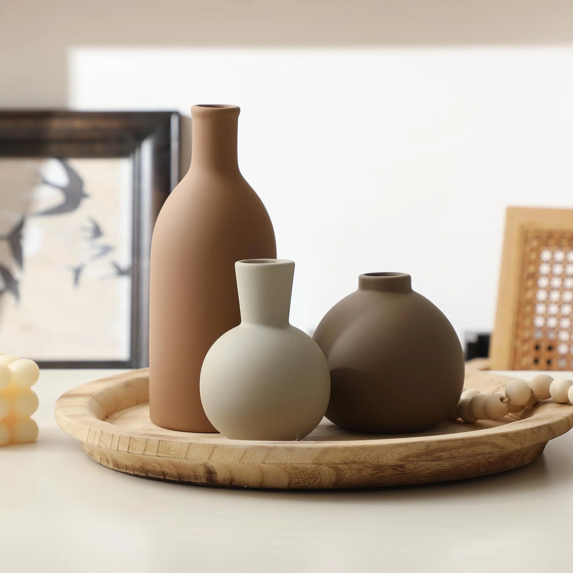 Ceramic Organic Shape Vase Set of 3