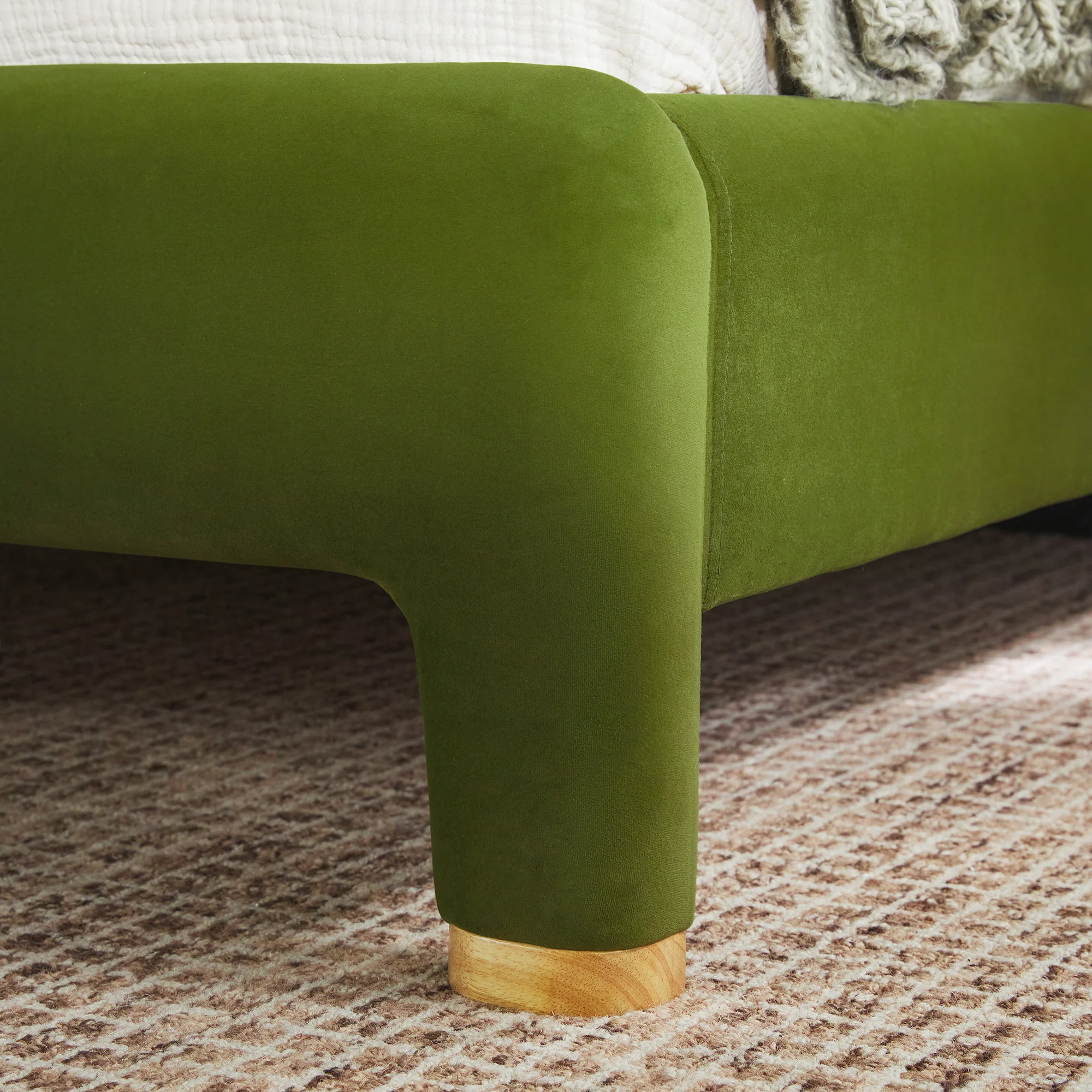 Chantelle Modern Curved Velvet Upholstered Bedframe - Image 21