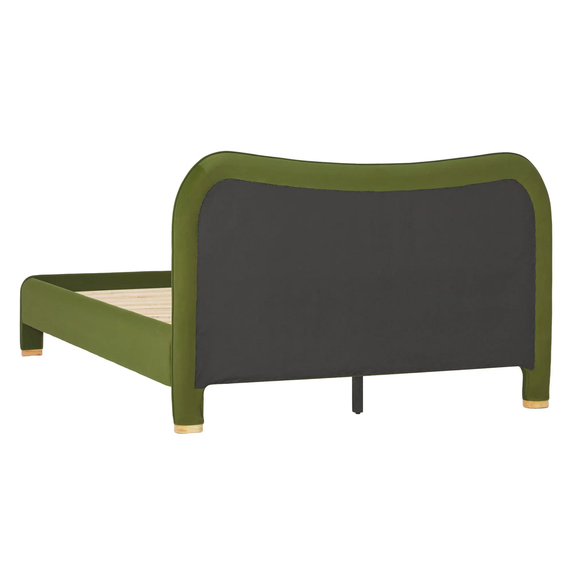 Chantelle Modern Curved Velvet Upholstered Bedframe - Image 29