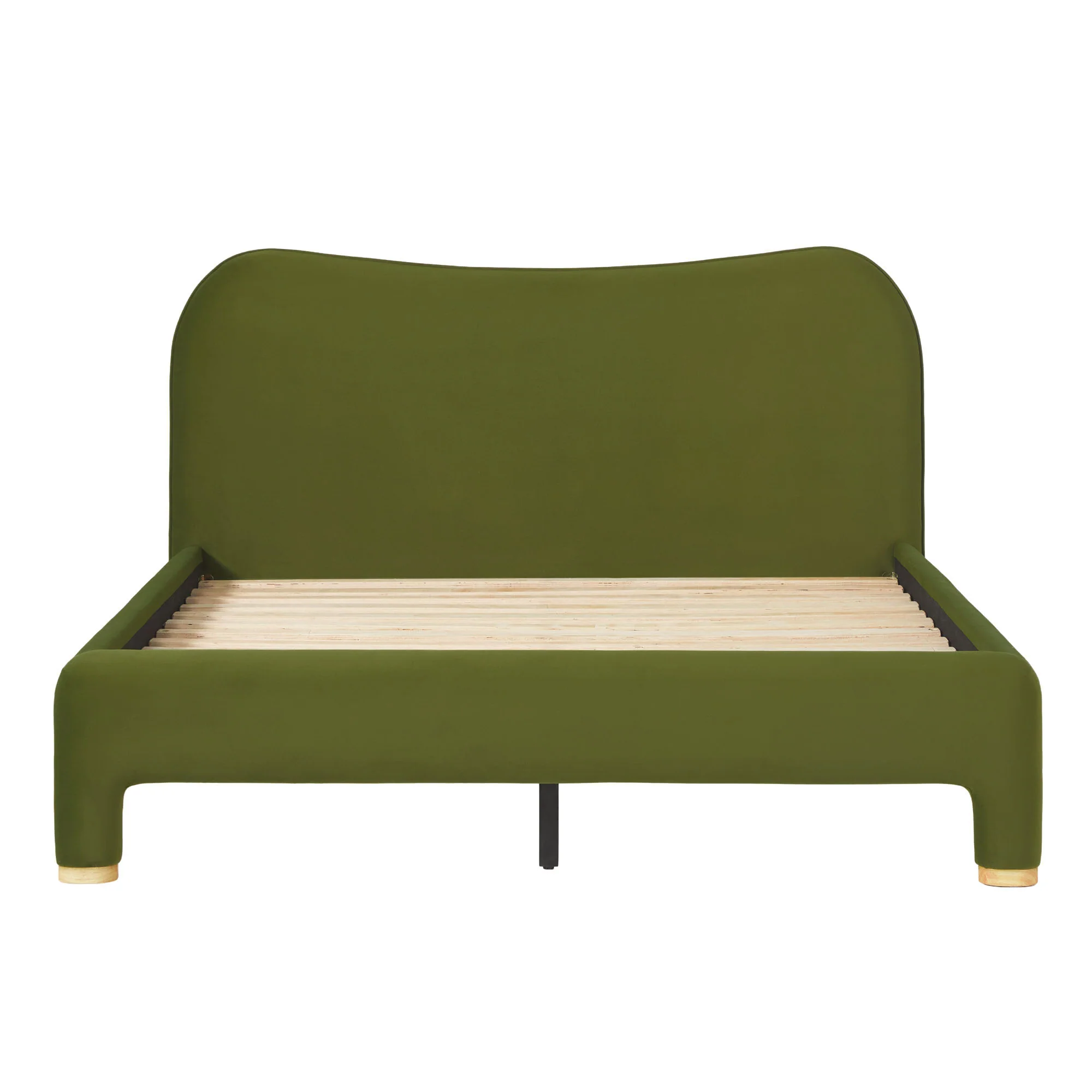 Chantelle Modern Curved Velvet Upholstered Bedframe - Image 30