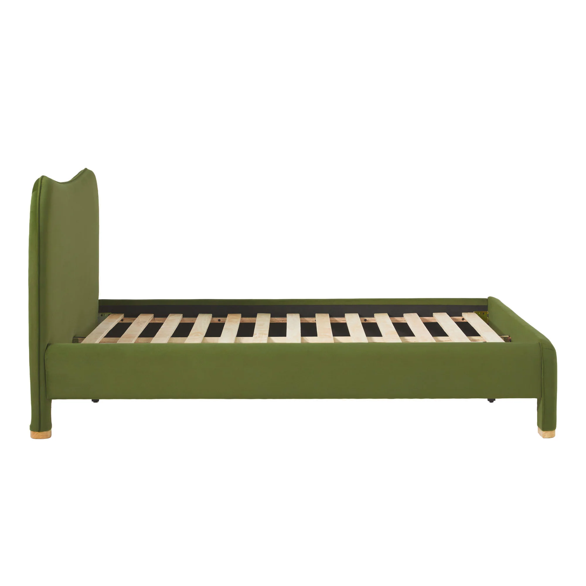 Chantelle Modern Curved Velvet Upholstered Bedframe - Image 32