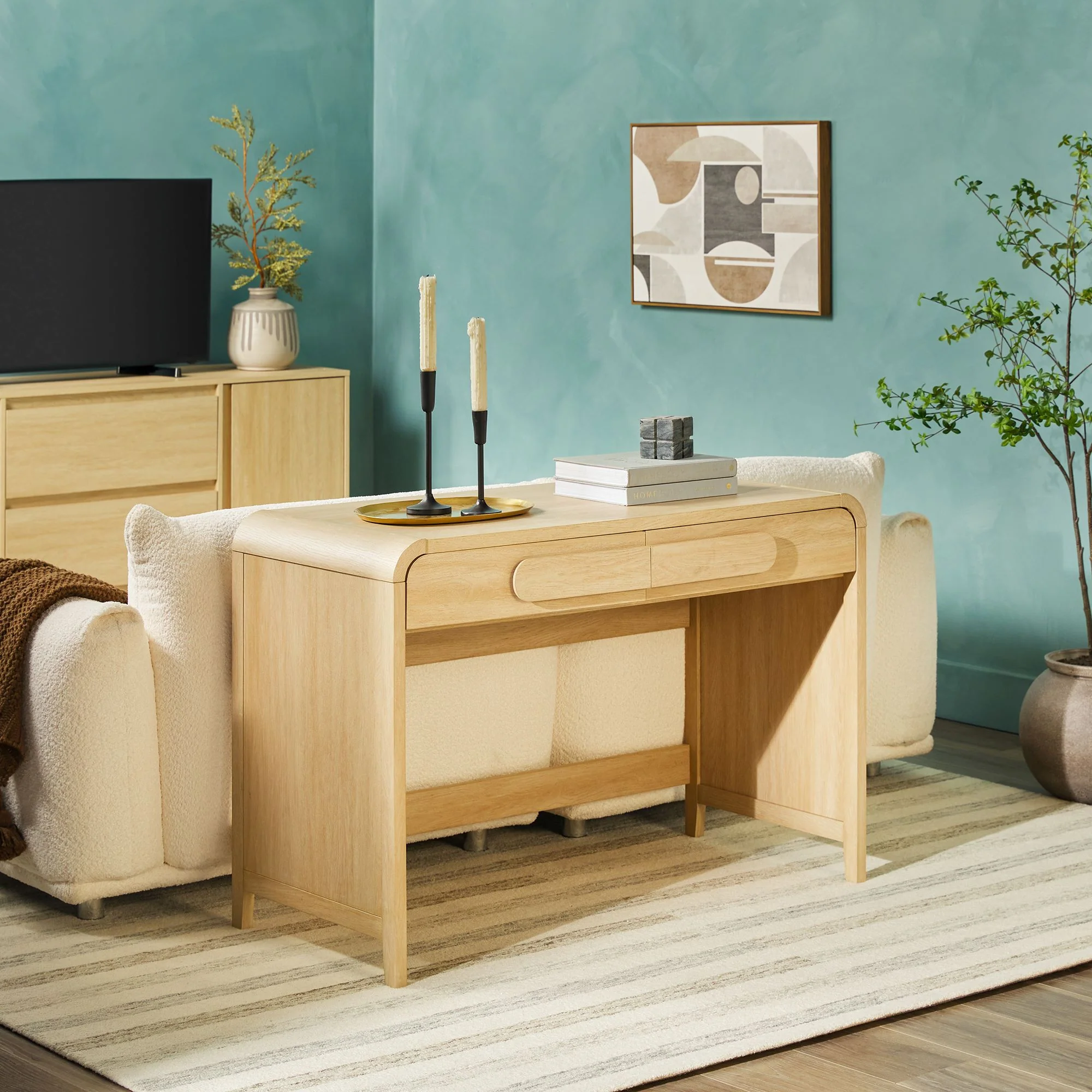 Chantelle Modern Curved Writing Desk - Image 2