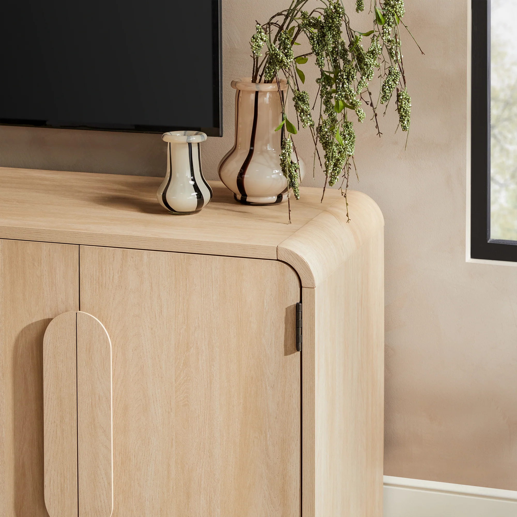 Chantelle Modern Curved Buffet Sideboard and TV Stand - Image 14