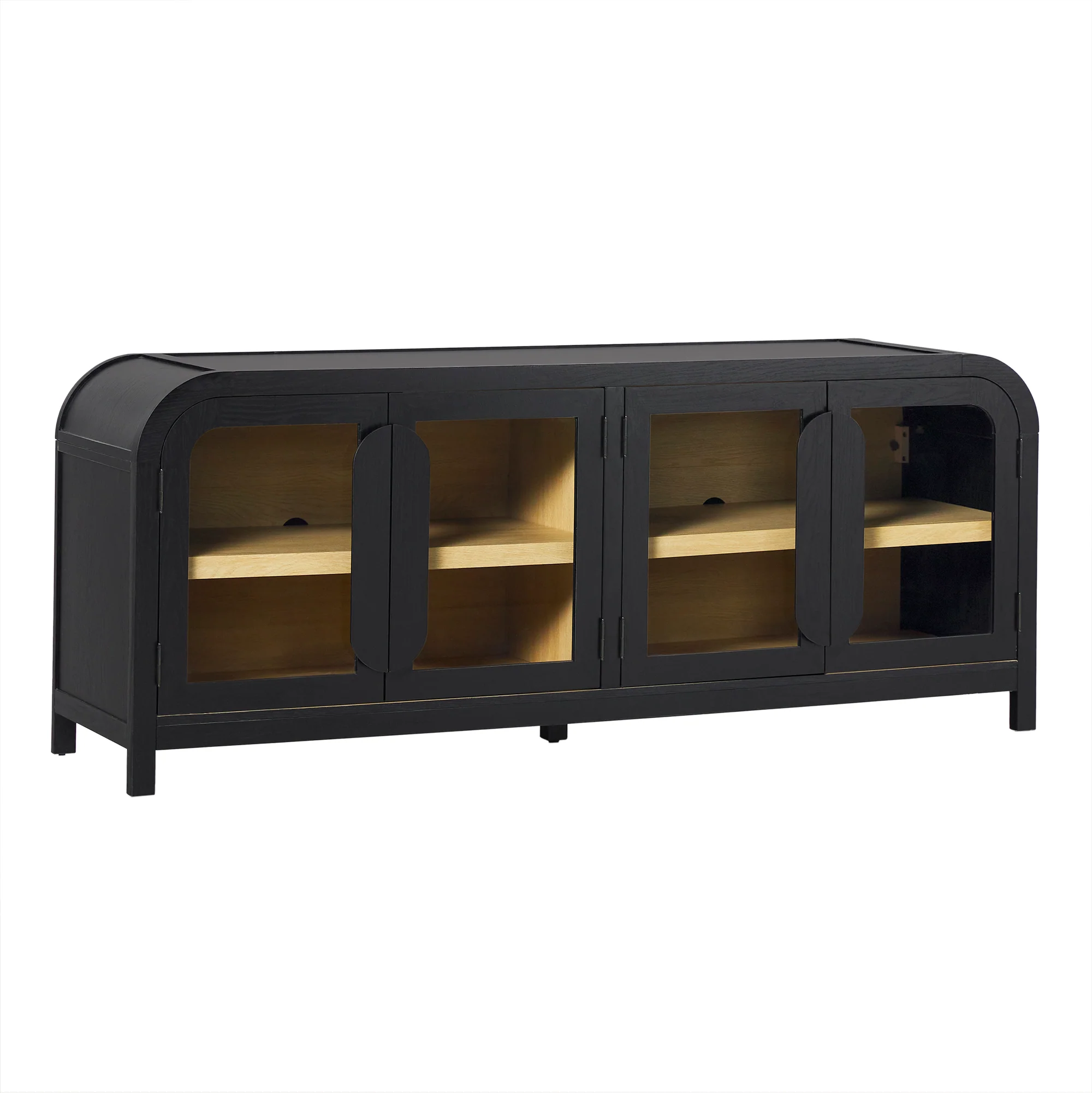Chantelle Modern Curved Easy Assembly TV Stand - Image 17