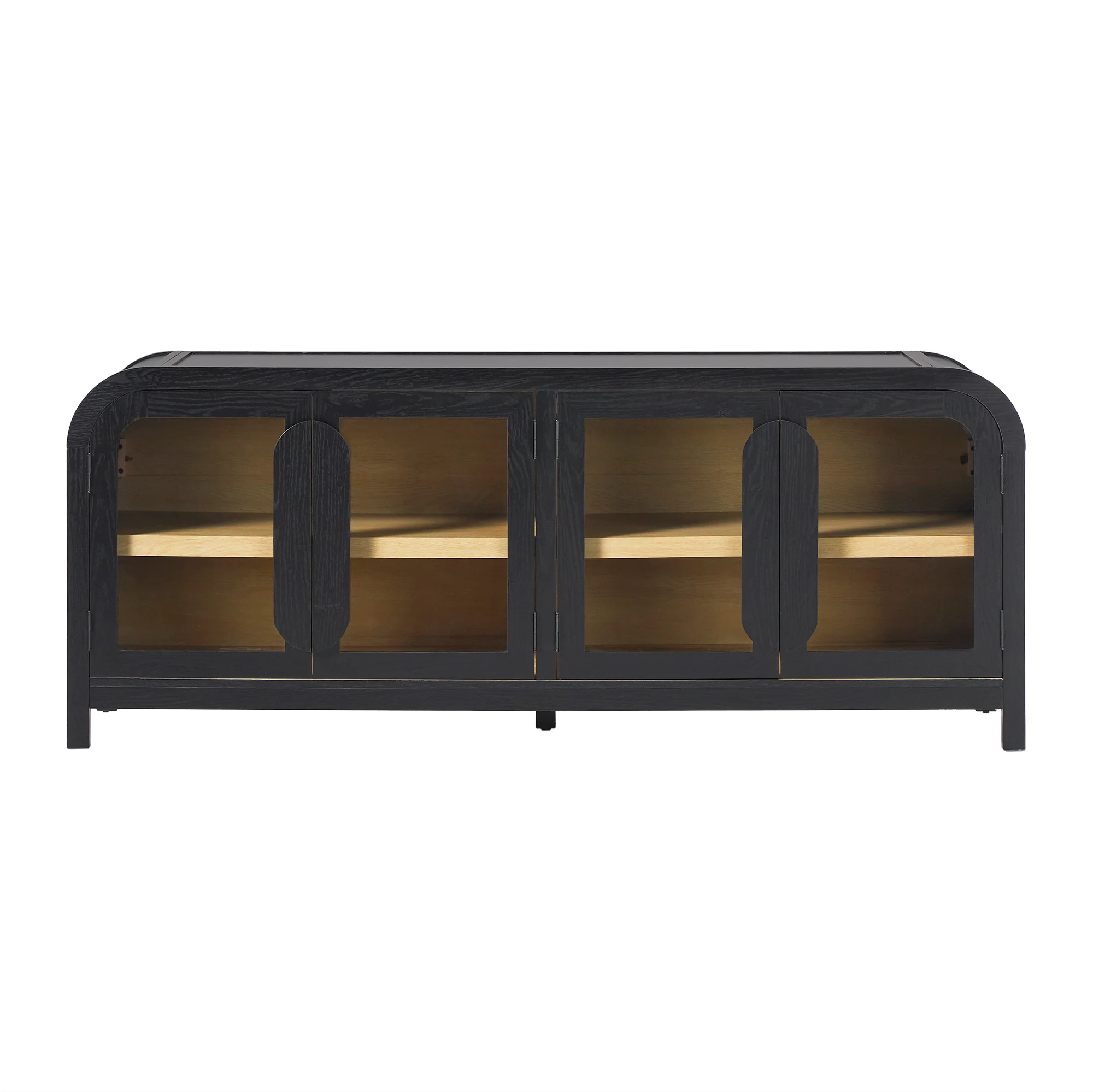 Chantelle Modern Curved Easy Assembly TV Stand - Image 18