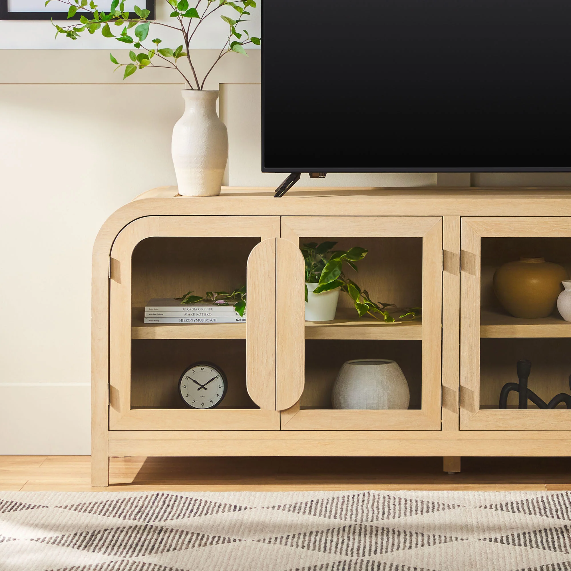 Chantelle Modern Curved Easy Assembly TV Stand - Image 25