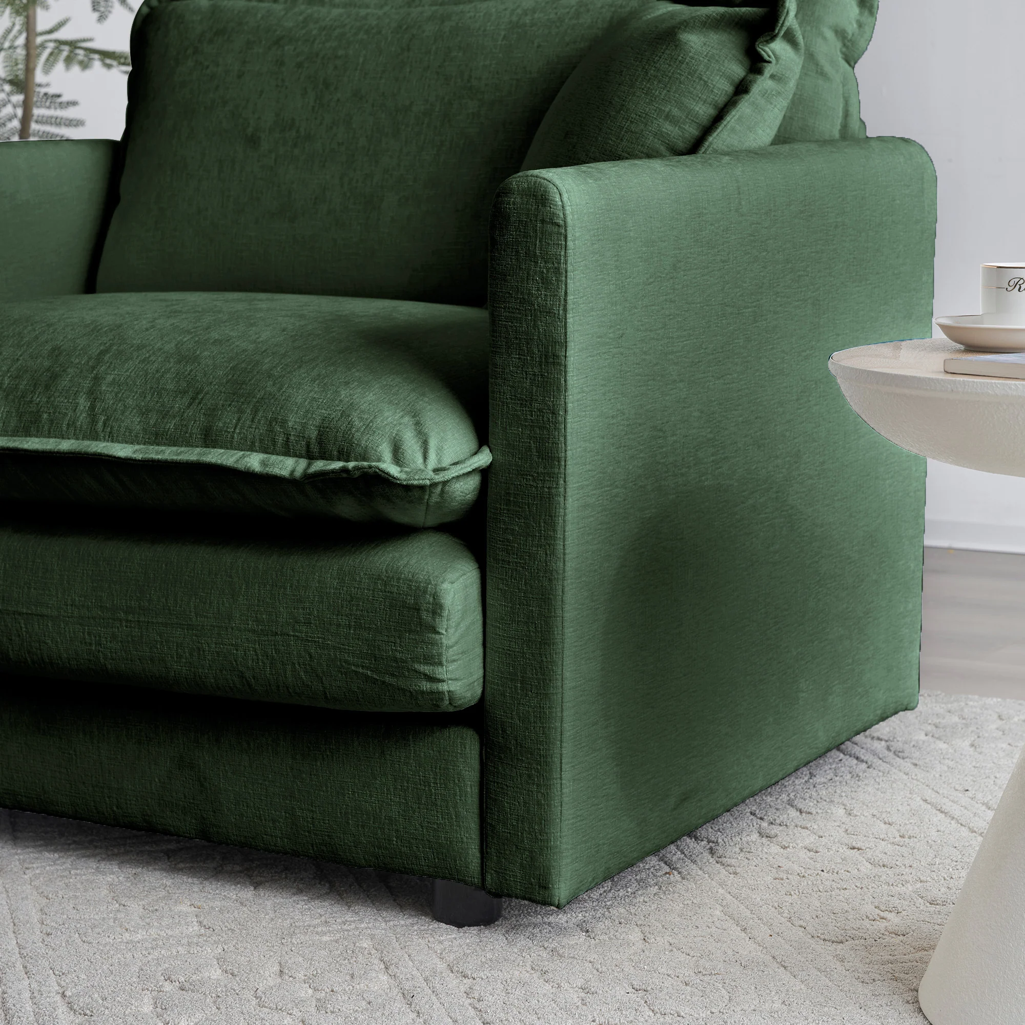Walker Edison | Chenille Cloud Accent Chair with Ottoman Set - Image 10