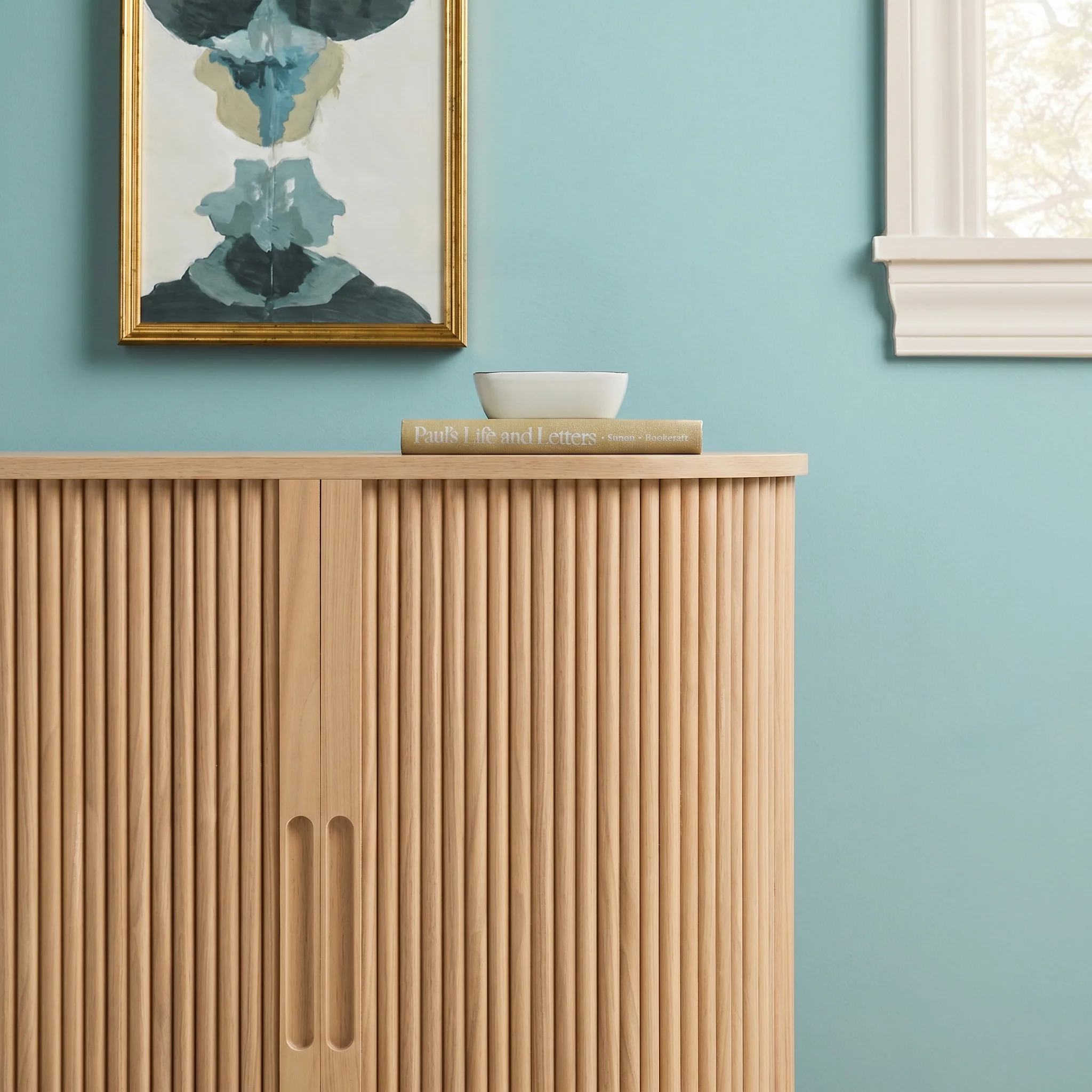 Chloe Modern Reeded Entryway Accent Cabinet - Image 26