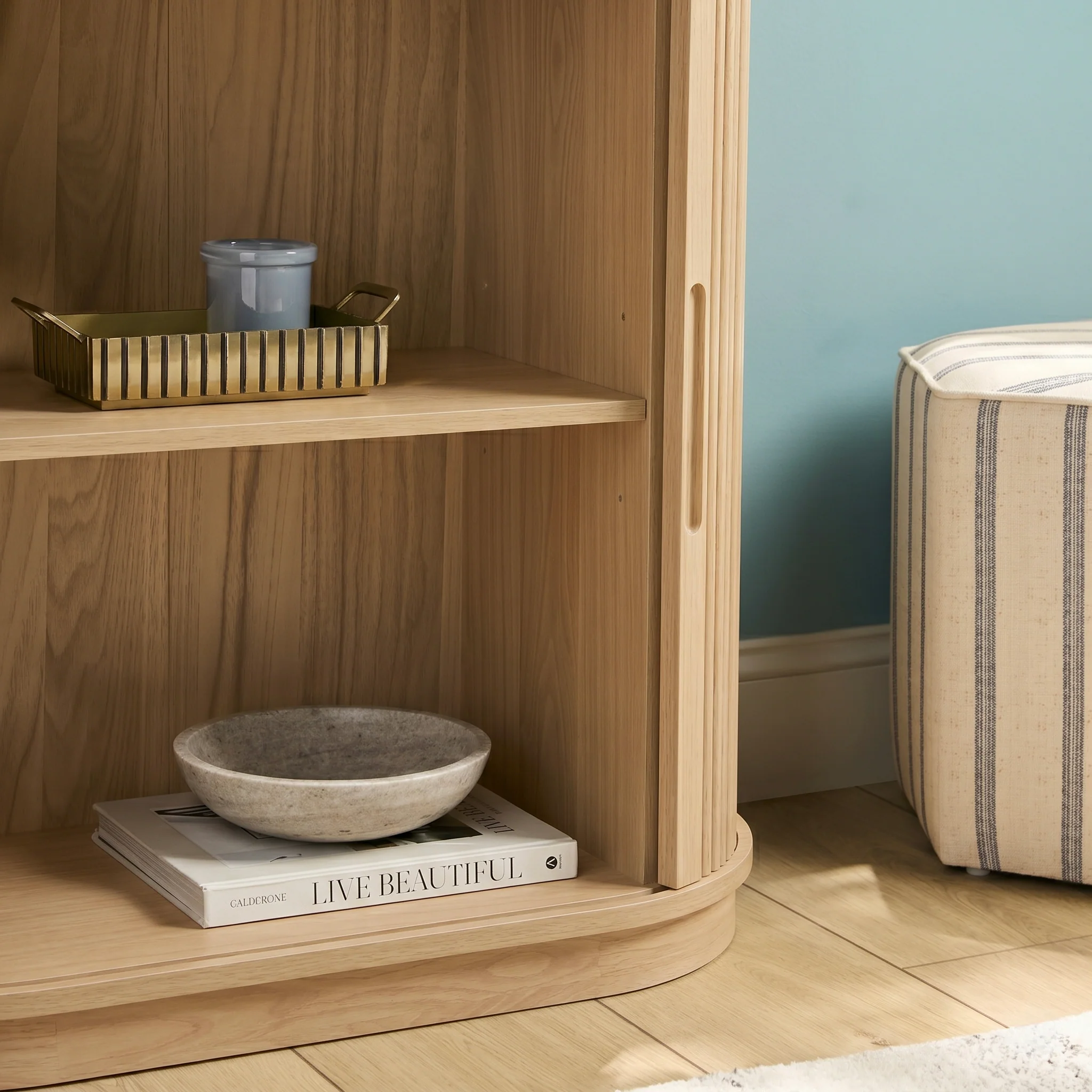 Chloe Modern Reeded Entryway Accent Cabinet - Image 28