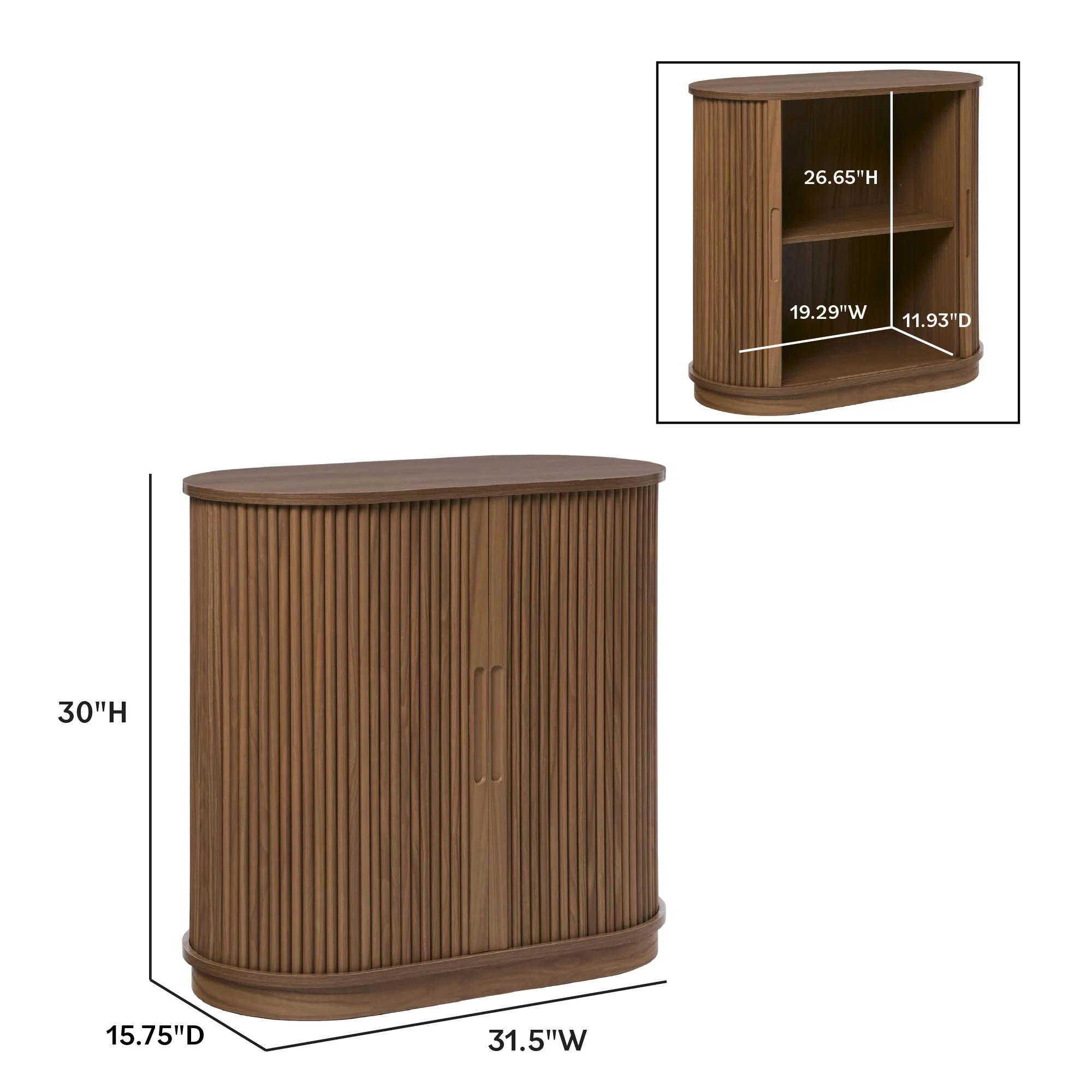 Chloe Modern Reeded Entryway Accent Cabinet - Image 5