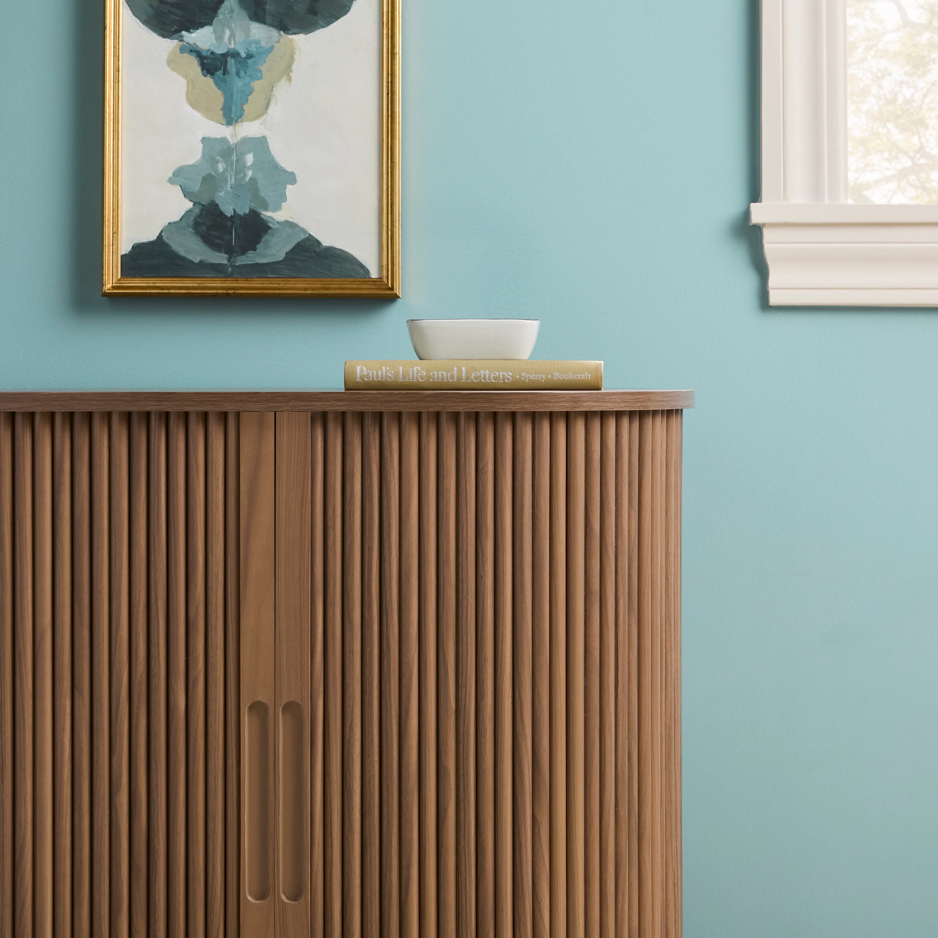 Chloe Modern Reeded Entryway Accent Cabinet - Image 8