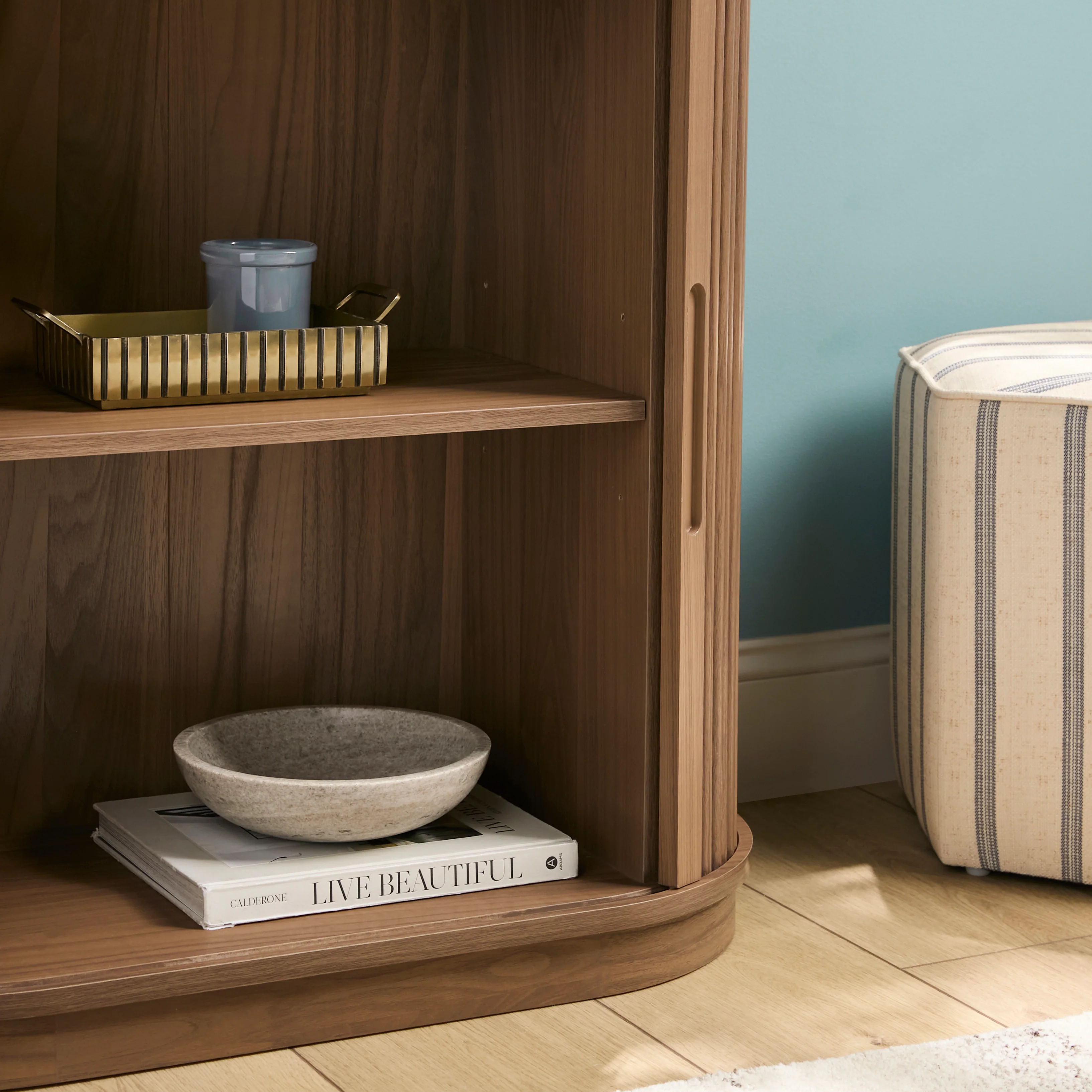 Chloe Modern Reeded Entryway Accent Cabinet - Image 9