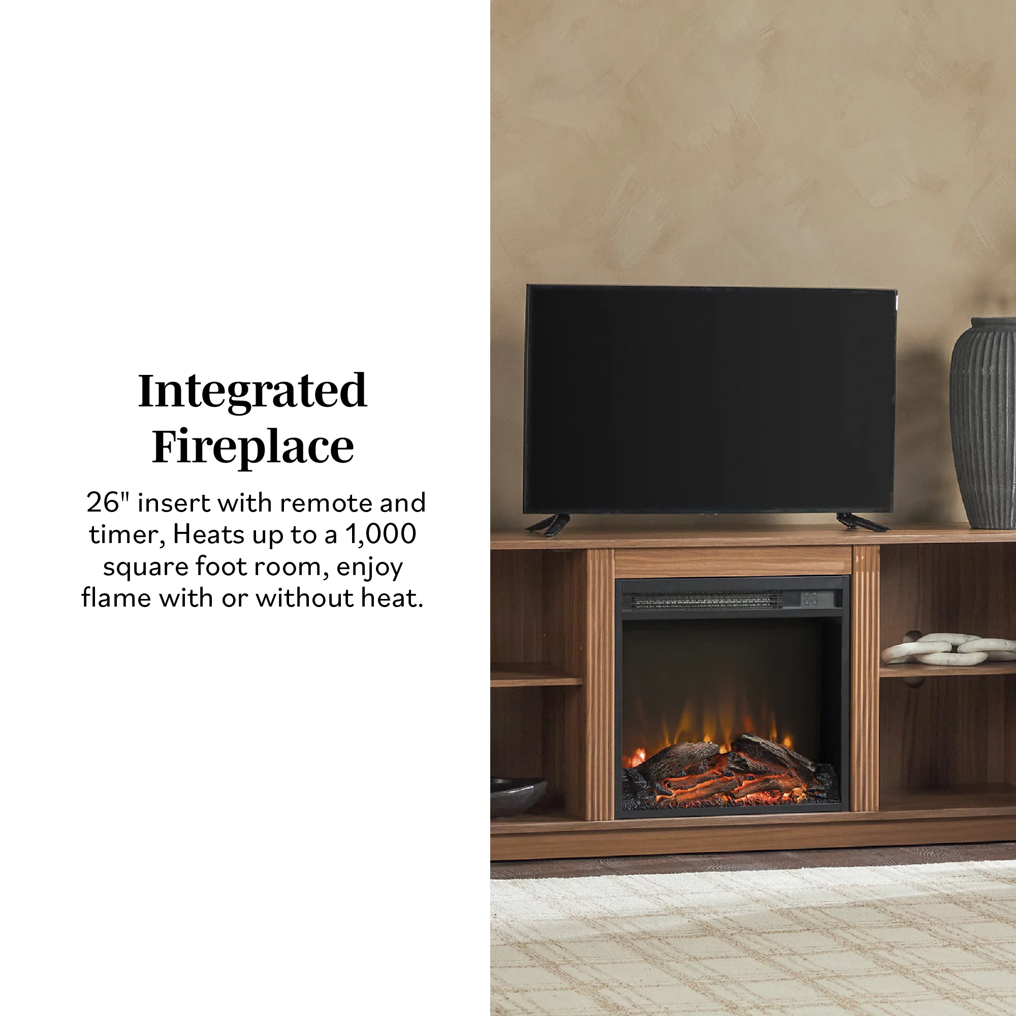 Chloe Modern Scandinavian Reeded Fireplace TV Stand in 2 Sizes - Image 20