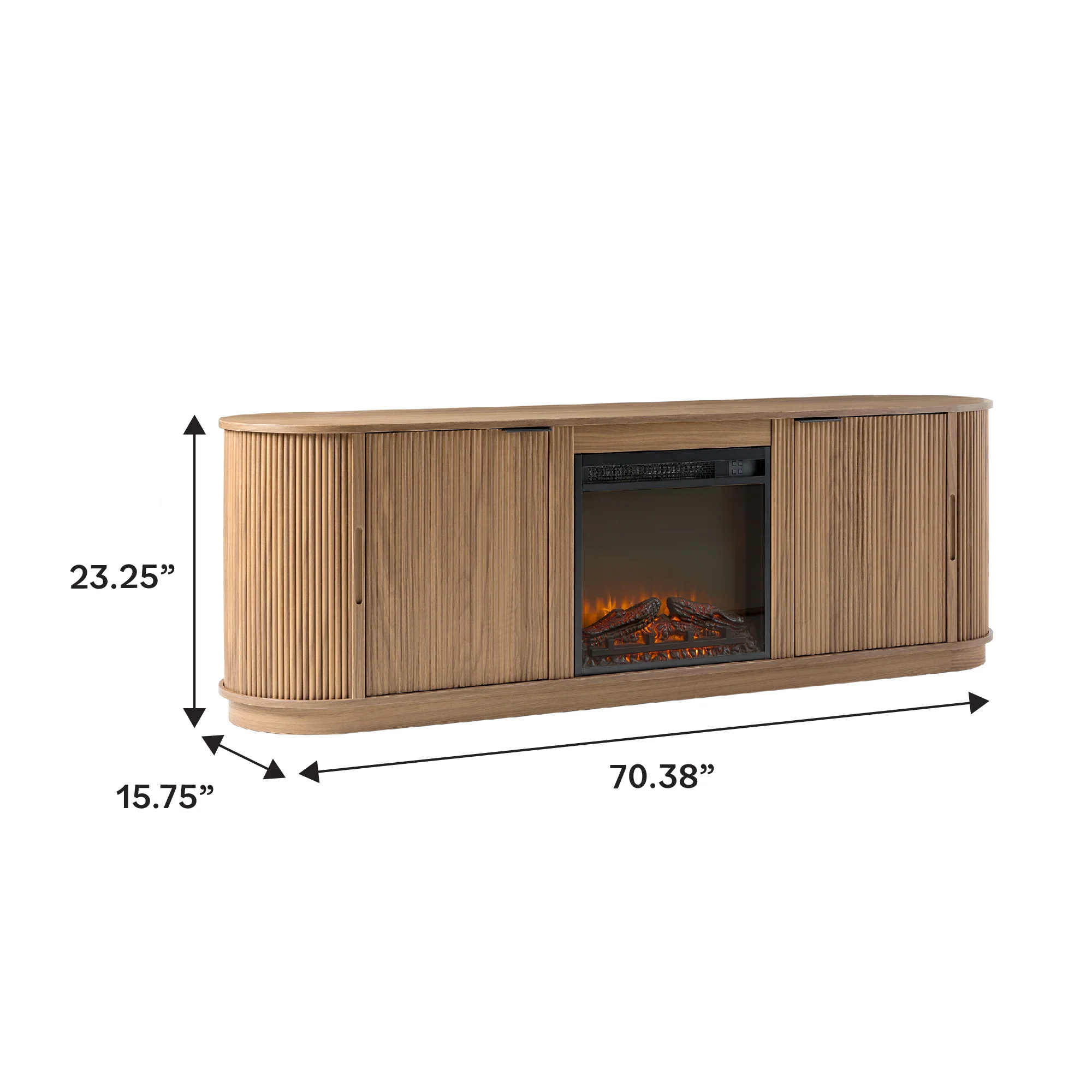 Chloe Modern Scandinavian Reeded Fireplace TV Stand in 2 Sizes - Image 23
