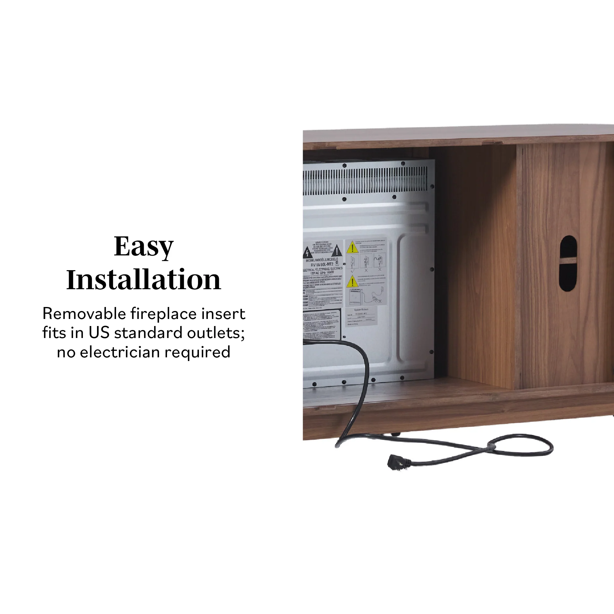 Chloe Modern Scandinavian Reeded Fireplace TV Stand in 2 Sizes - Image 8