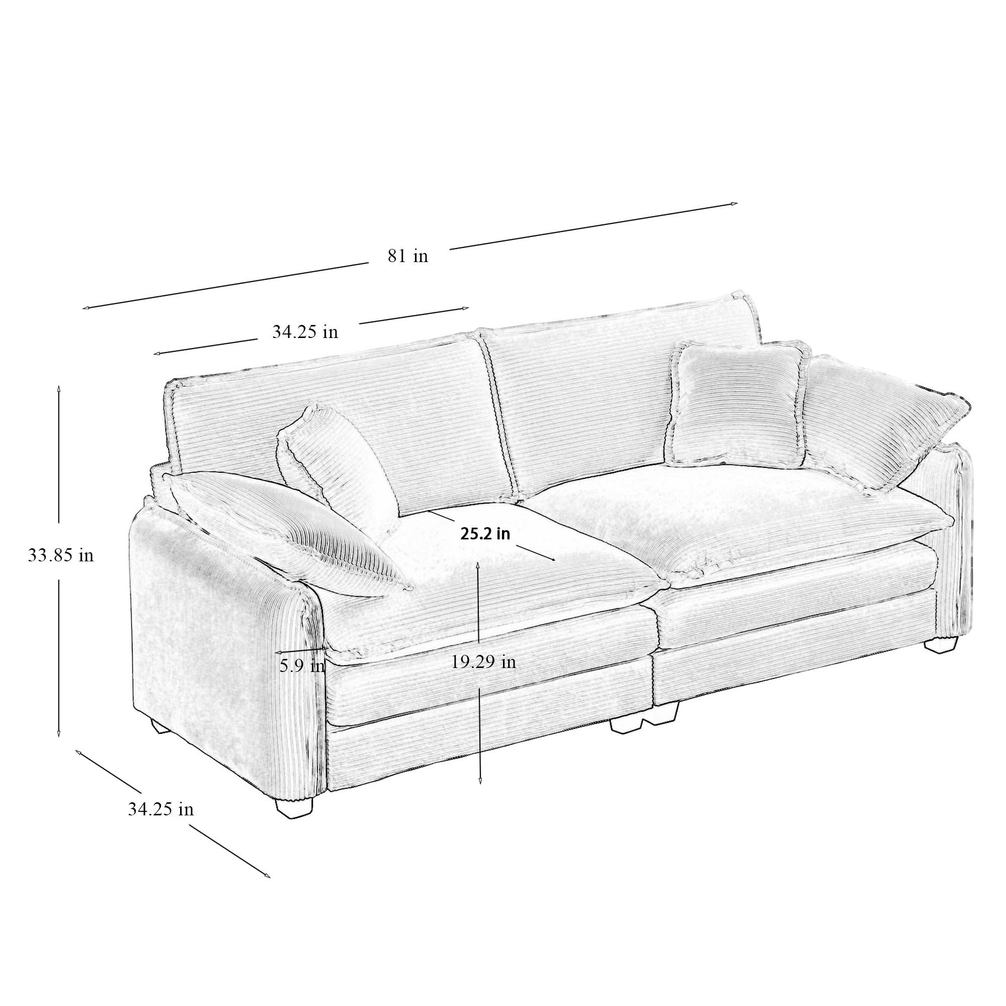 Walker Edison | Cloud Deep Seat Loveseat Sofa Set - Image 4