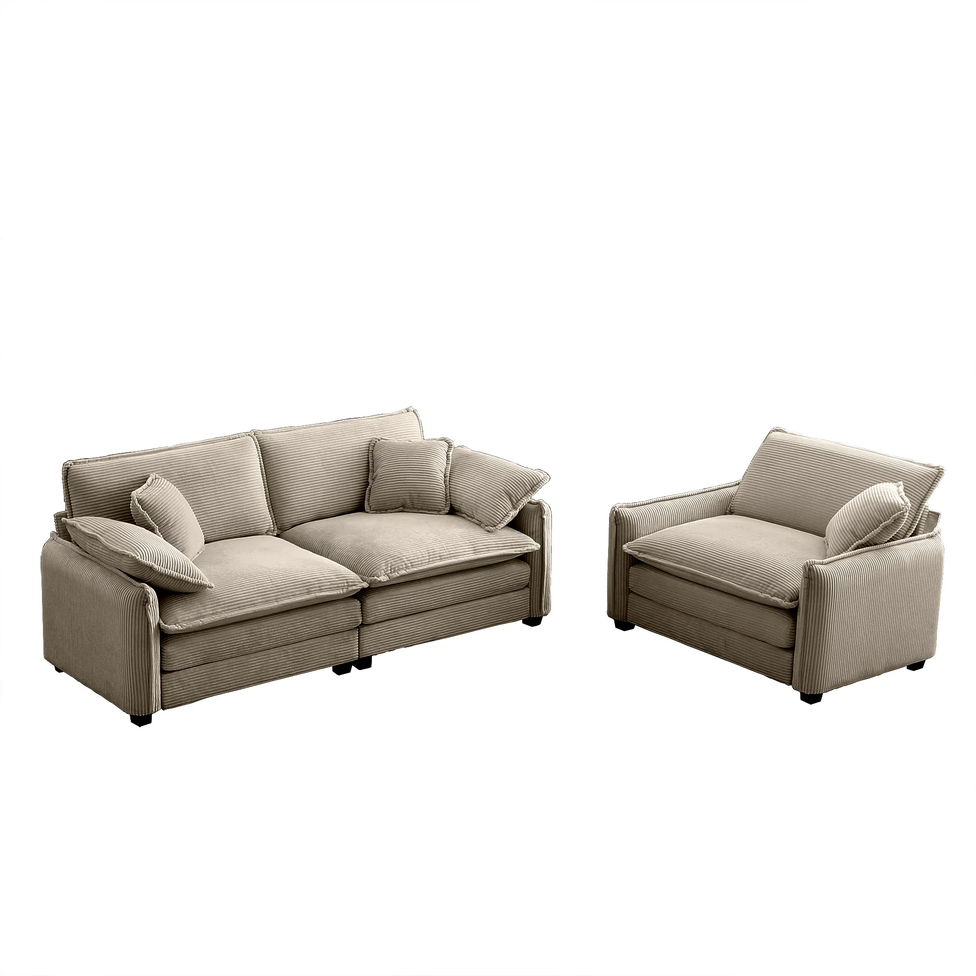 Walker Edison | Cloud Deep Seat Loveseat Sofa Set - Image 7