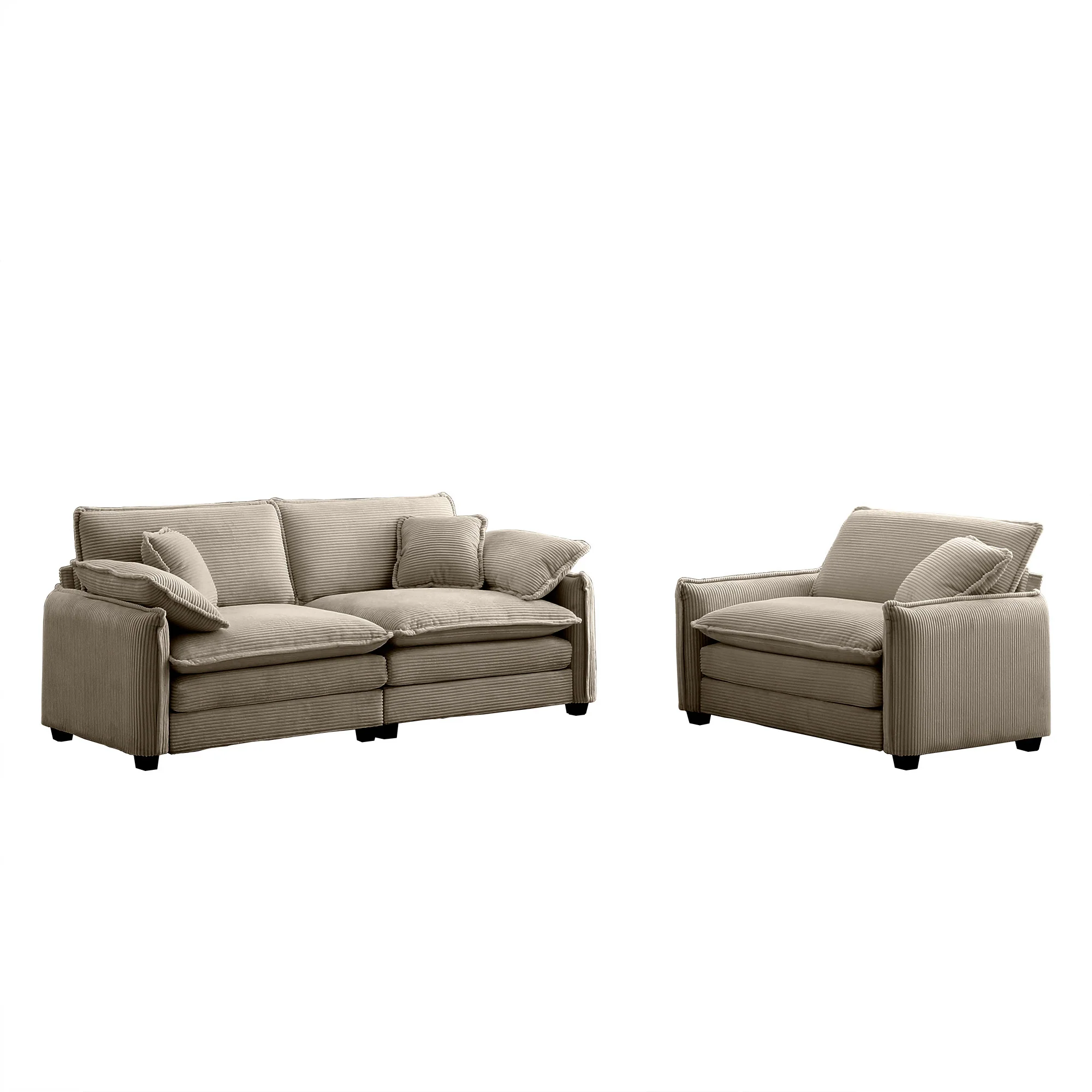 Walker Edison | Cloud Deep Seat Loveseat Sofa Set - Image 8