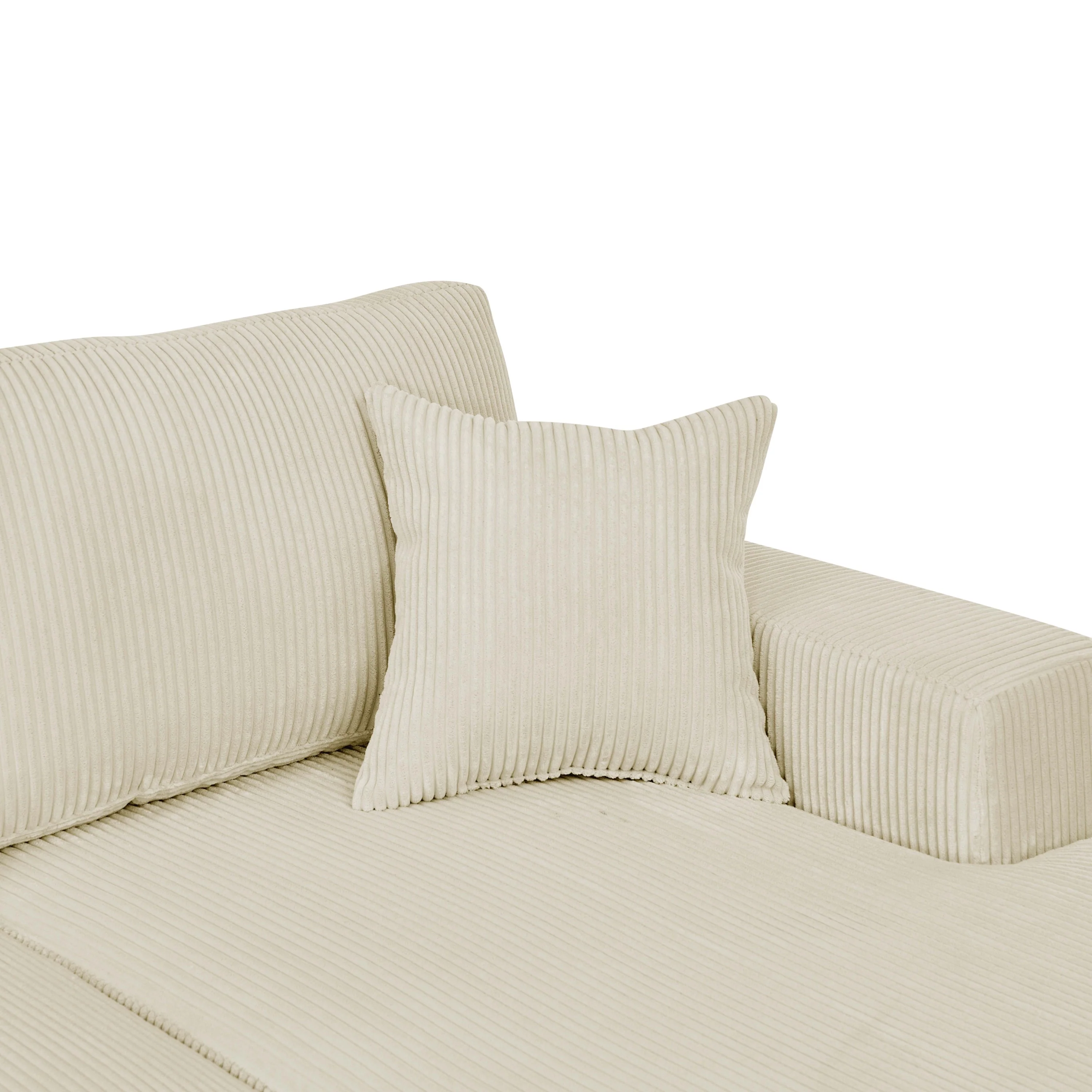 Walker Edison | Coastal Beige Corduroy Double-Chaise Cloud Sectional Sofa - Image 7