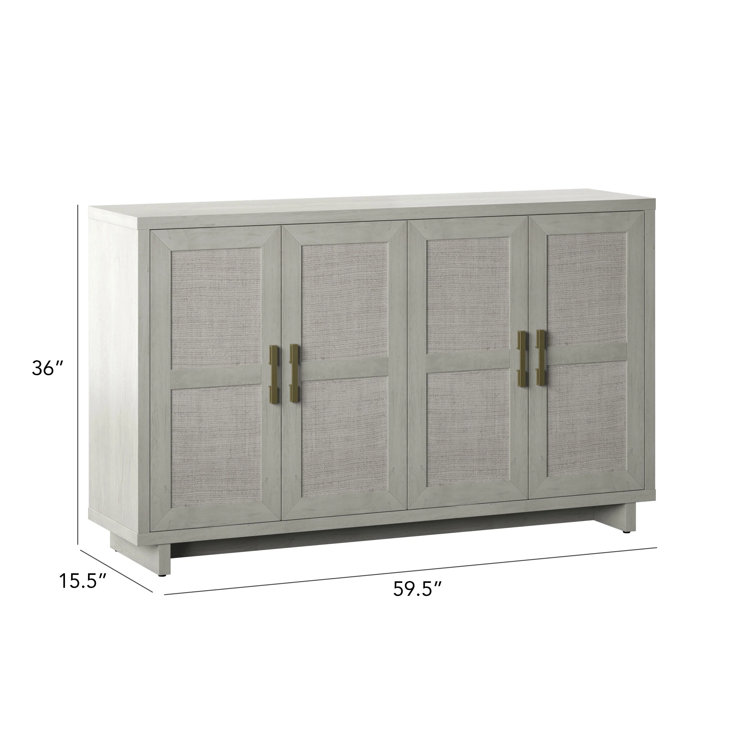 Boho Coastal Linen Design Buffet Sideboard with Shelving Storage - Image 19
