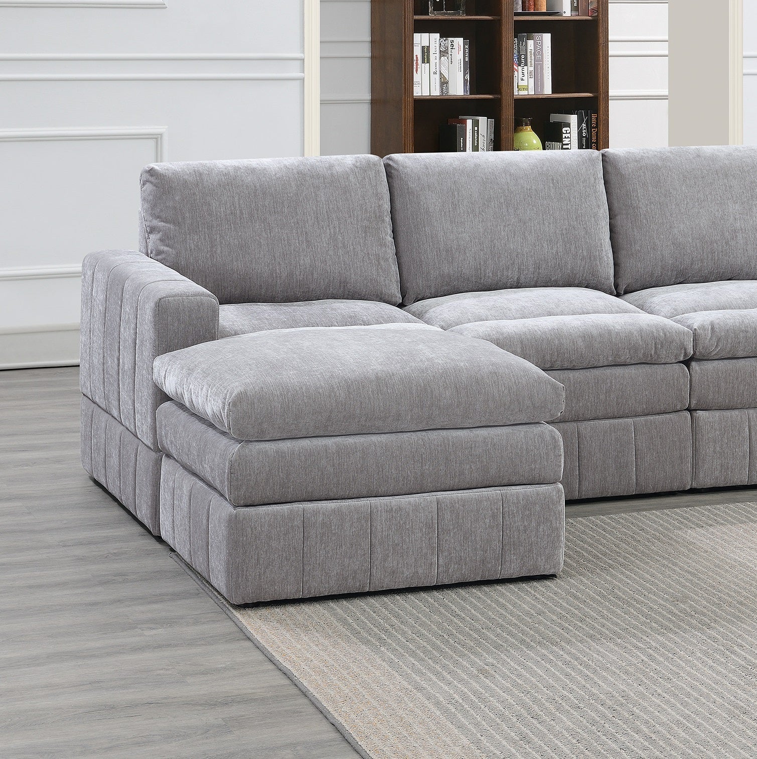 Contemporary 5 Piece Modular Sectional Set  with Two Ottomans - Image 2