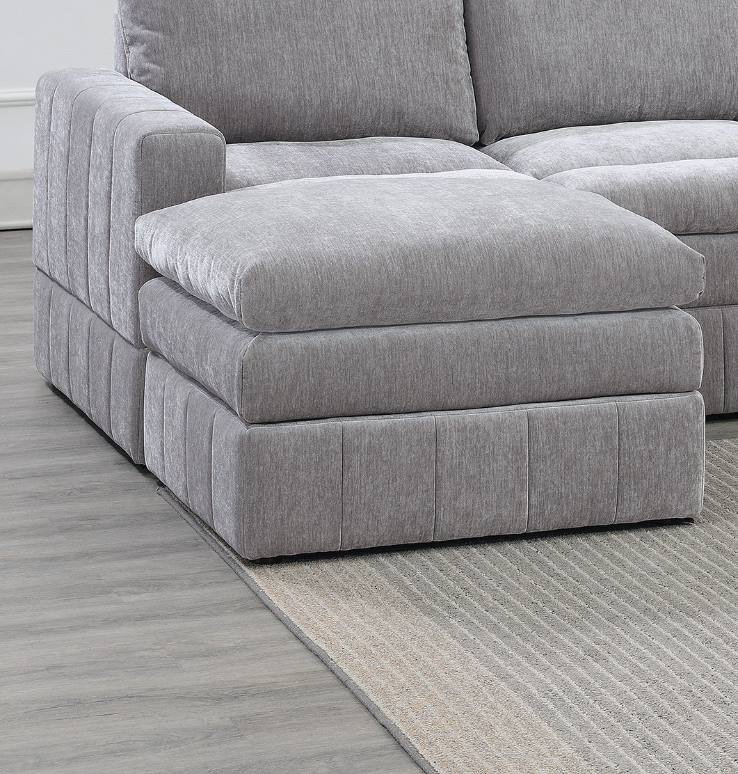Contemporary 5 Piece Modular Sectional Set  with Two Ottomans - Image 3