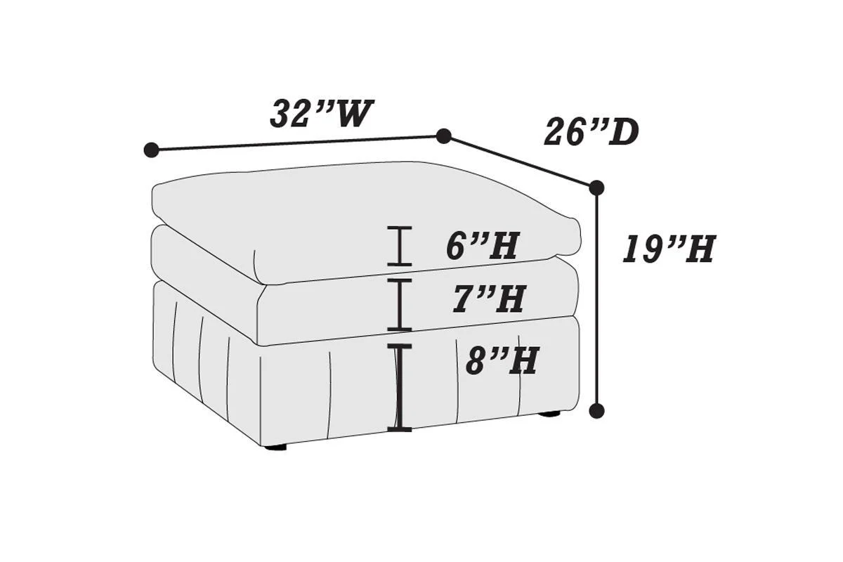 Contemporary 5 Piece Modular Sectional Set  with Two Ottomans - Image 5