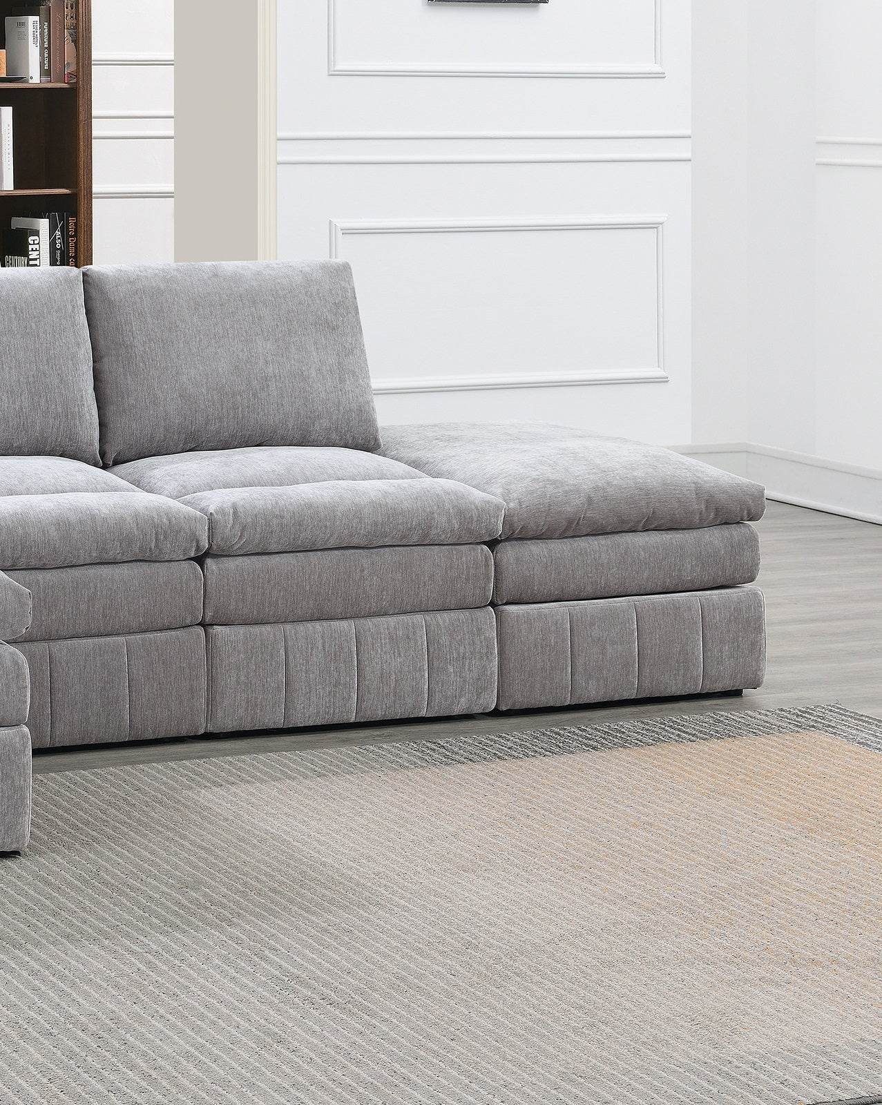 Contemporary 5 Piece Modular Sectional Set  with Two Ottomans - Image 7