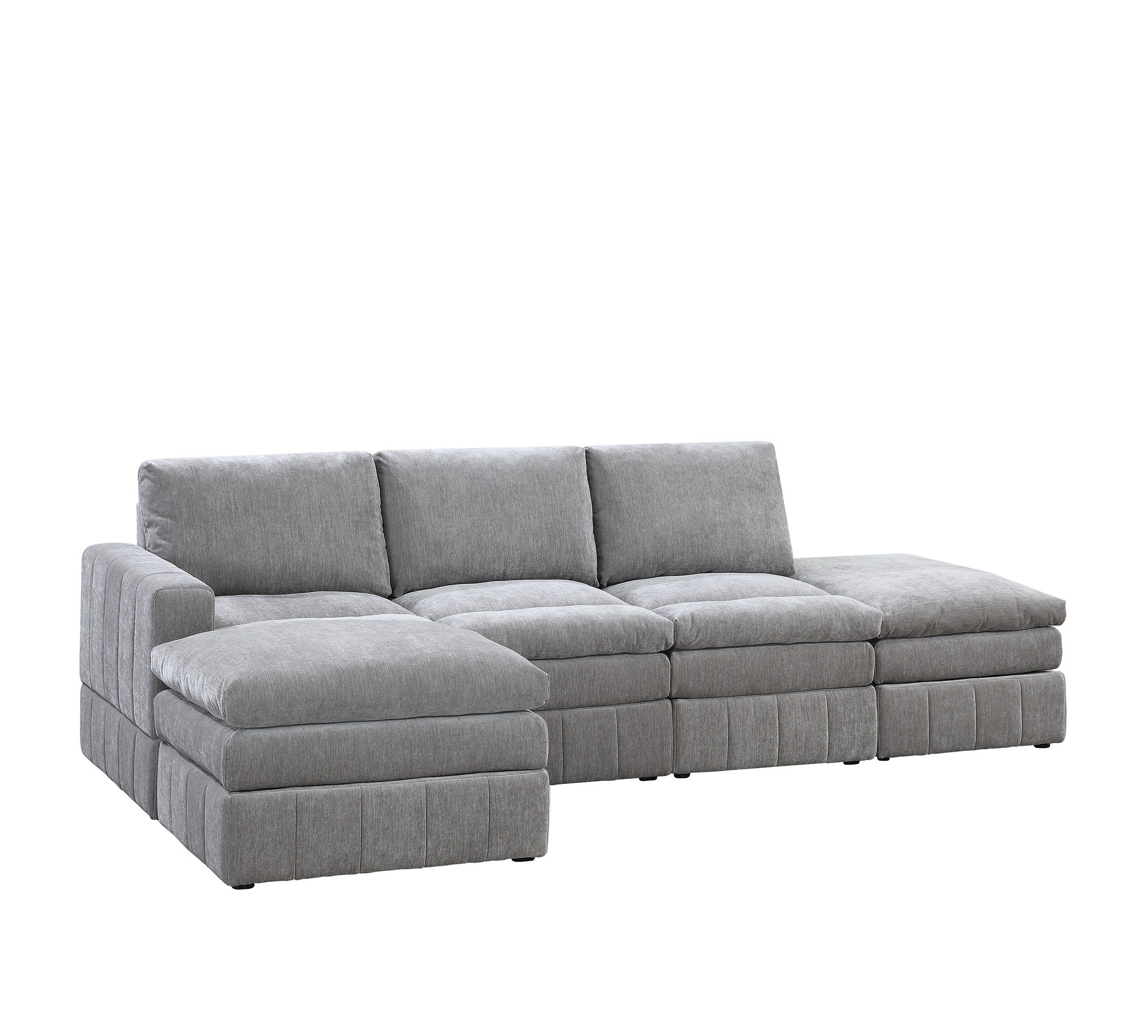 Contemporary 5 Piece Modular Sectional Set  with Two Ottomans - Image 8